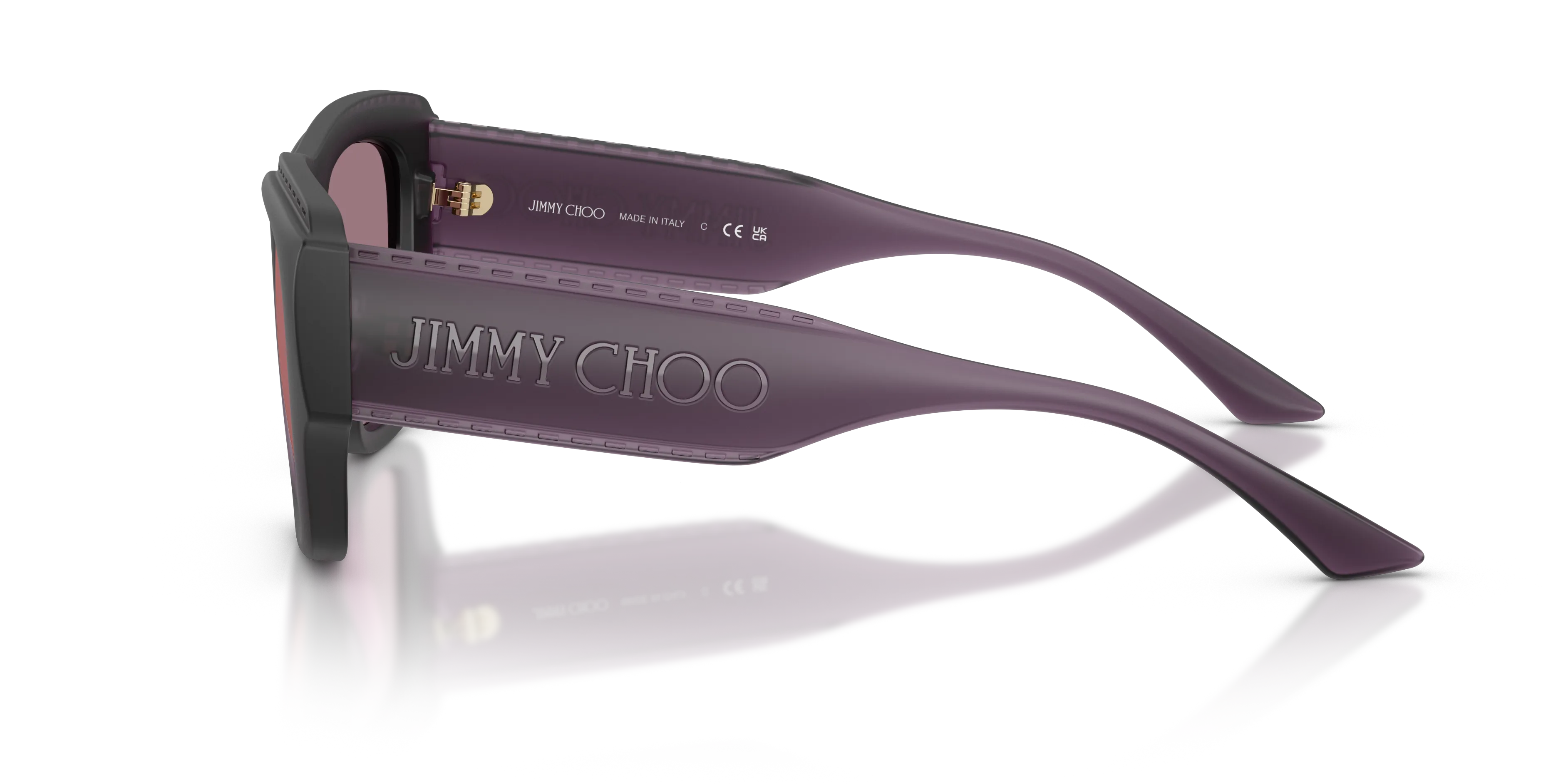 Jimmy Choo JC6003U 5092LB Occhiali da sole Iniettato Viola Viola Squadrata Specchiate - immagine 4
