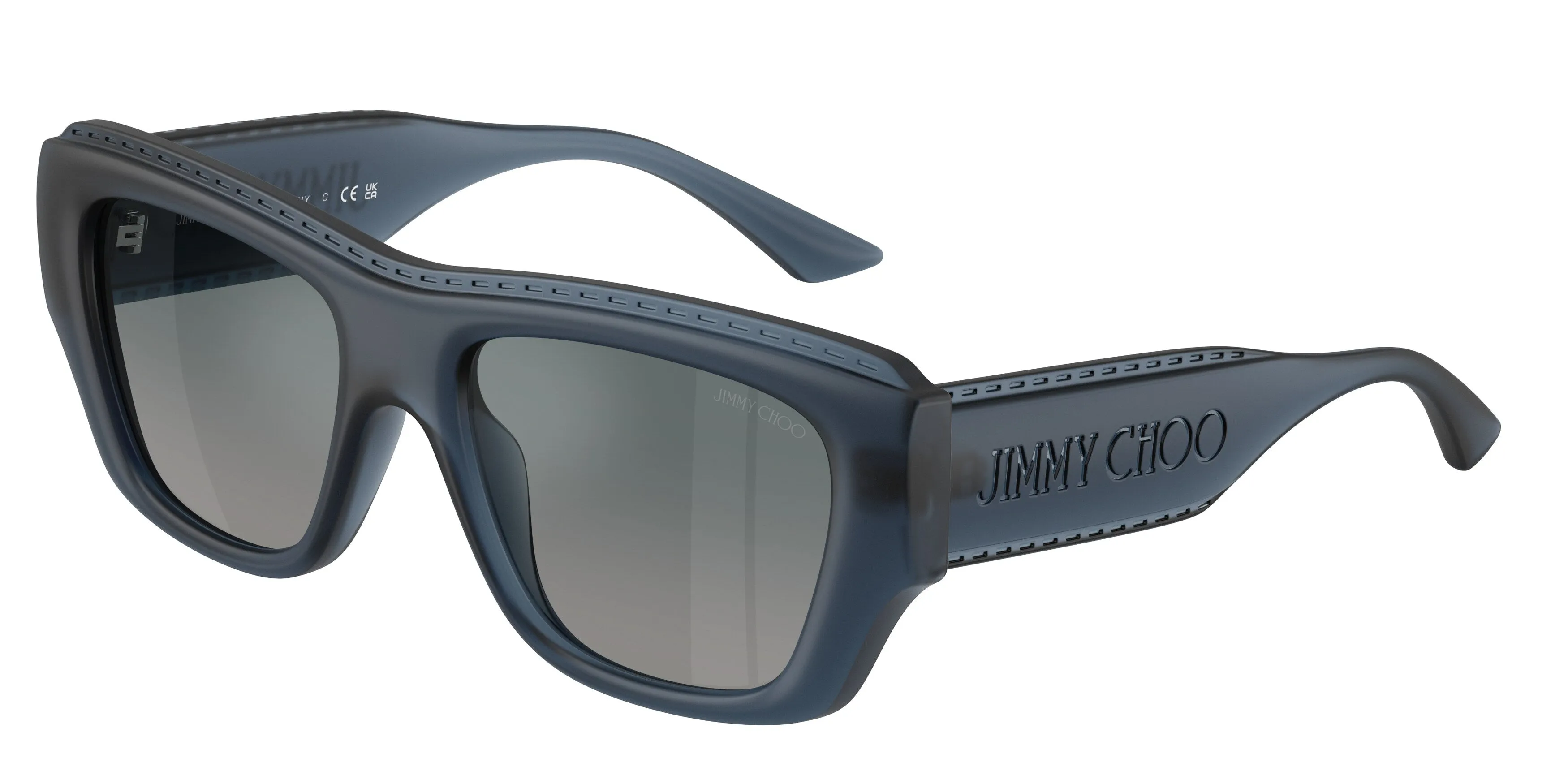 Jimmy Choo JC6003U 50906I Occhiali da sole Iniettato Blu Blu Squadrata Normale Sfumato - immagine 1