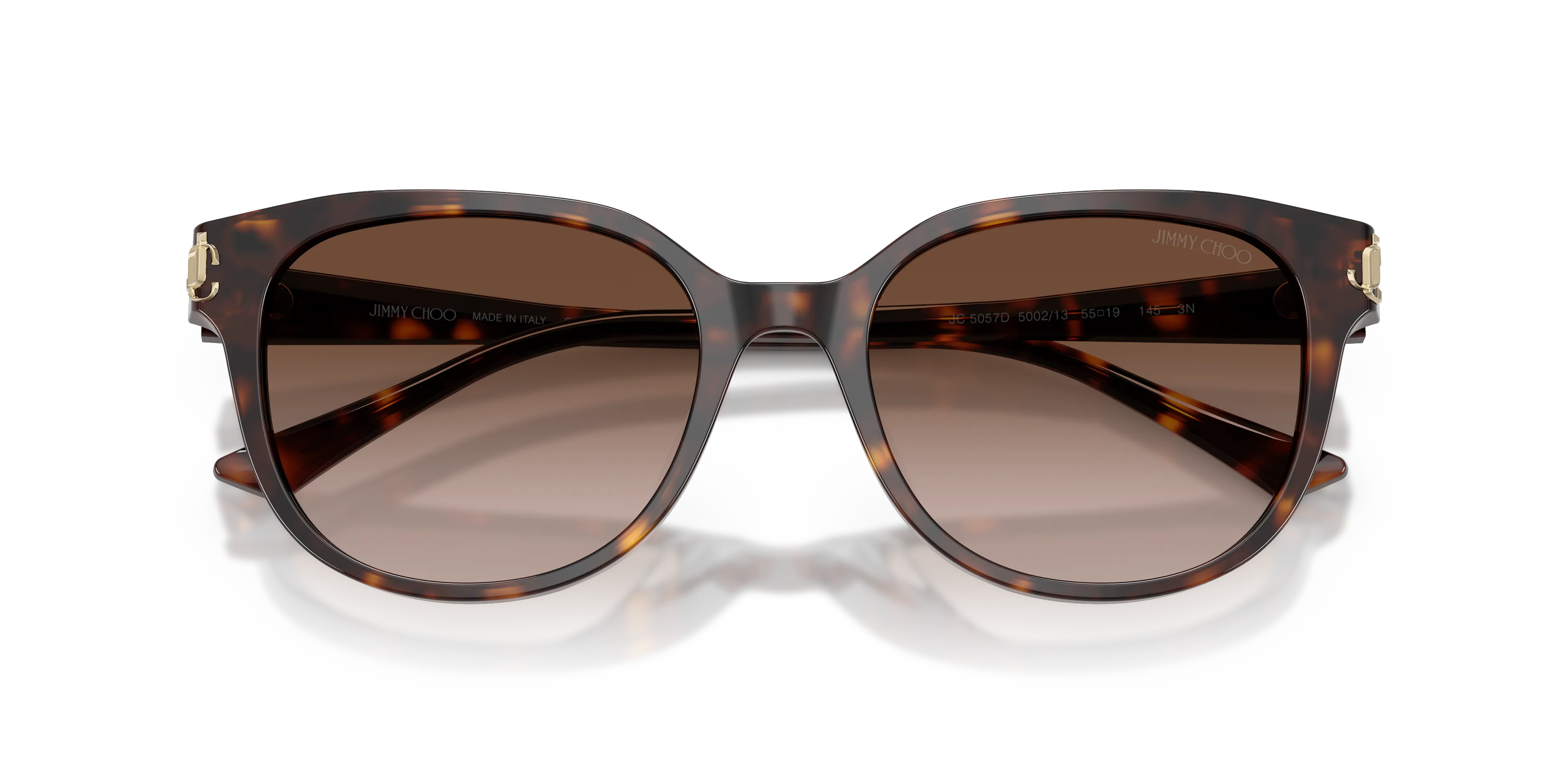 Jimmy Choo JC5057D 500213 Occhiali da sole Acetato Tartaruga Marrone Pantos Normale Sfumato - immagine 2
