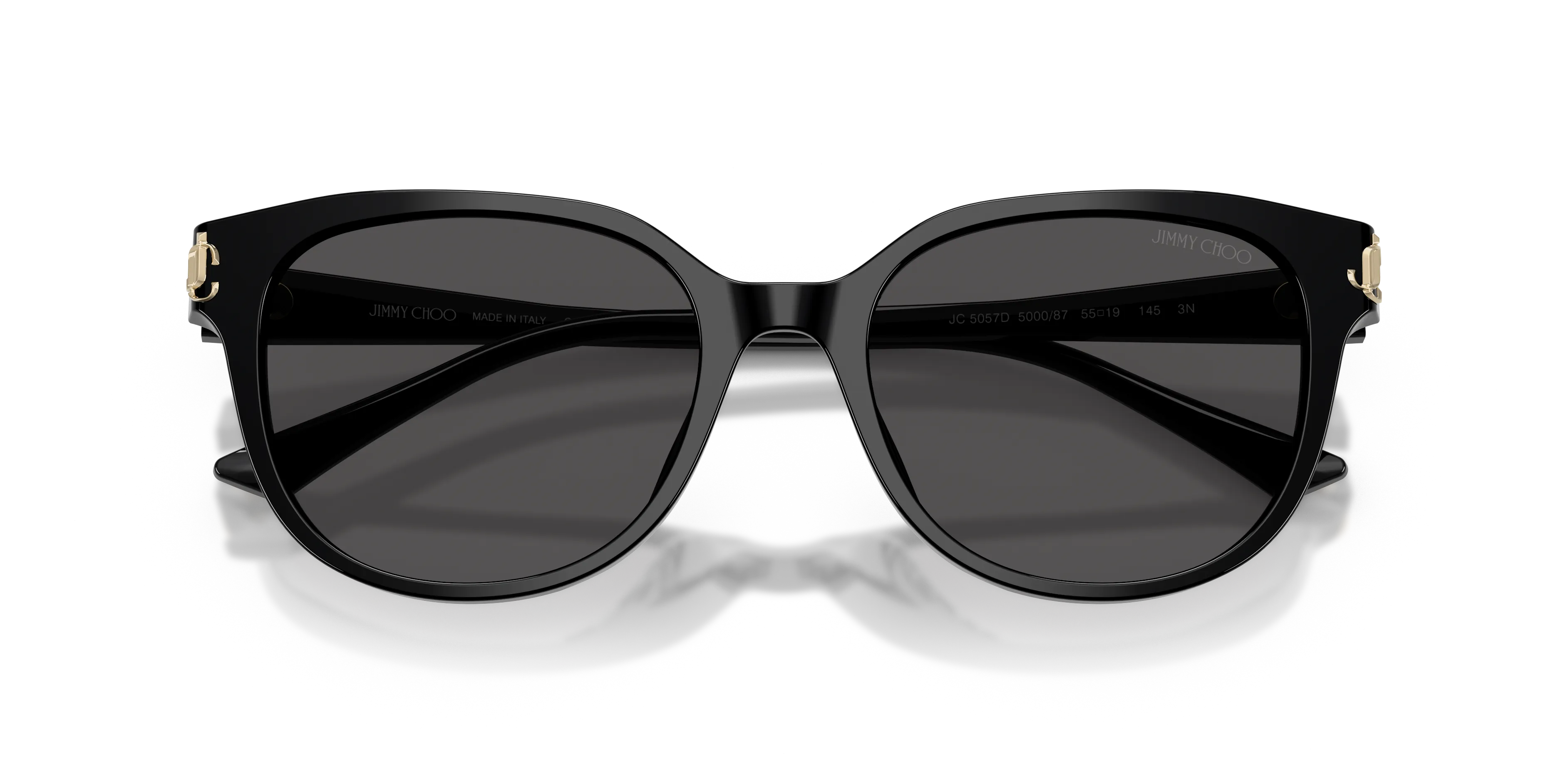 Jimmy Choo JC5057D 500087 Occhiali da sole Acetato Nero Grigio Pantos Normale - immagine 2