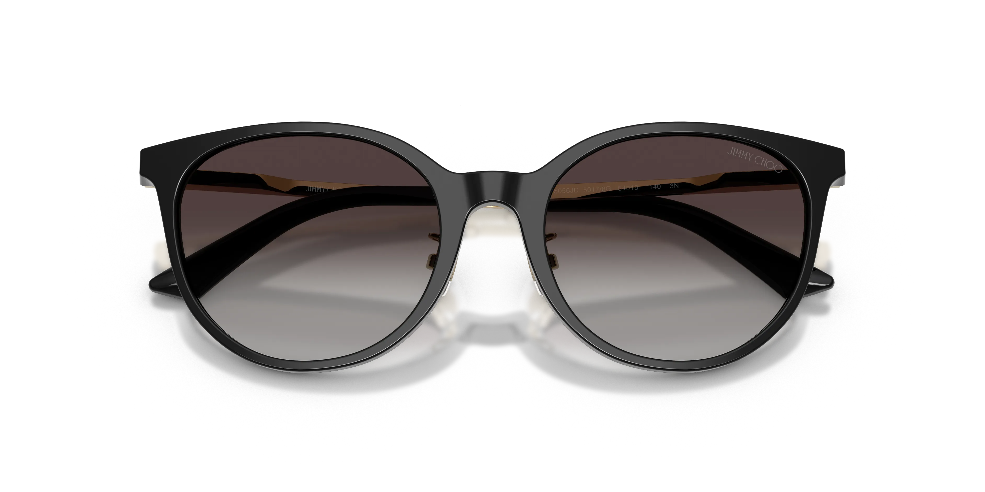 Jimmy Choo JC5056JD 50178G Occhiali da sole Acetato Nero Pantos Normale Sfumato - immagine 2