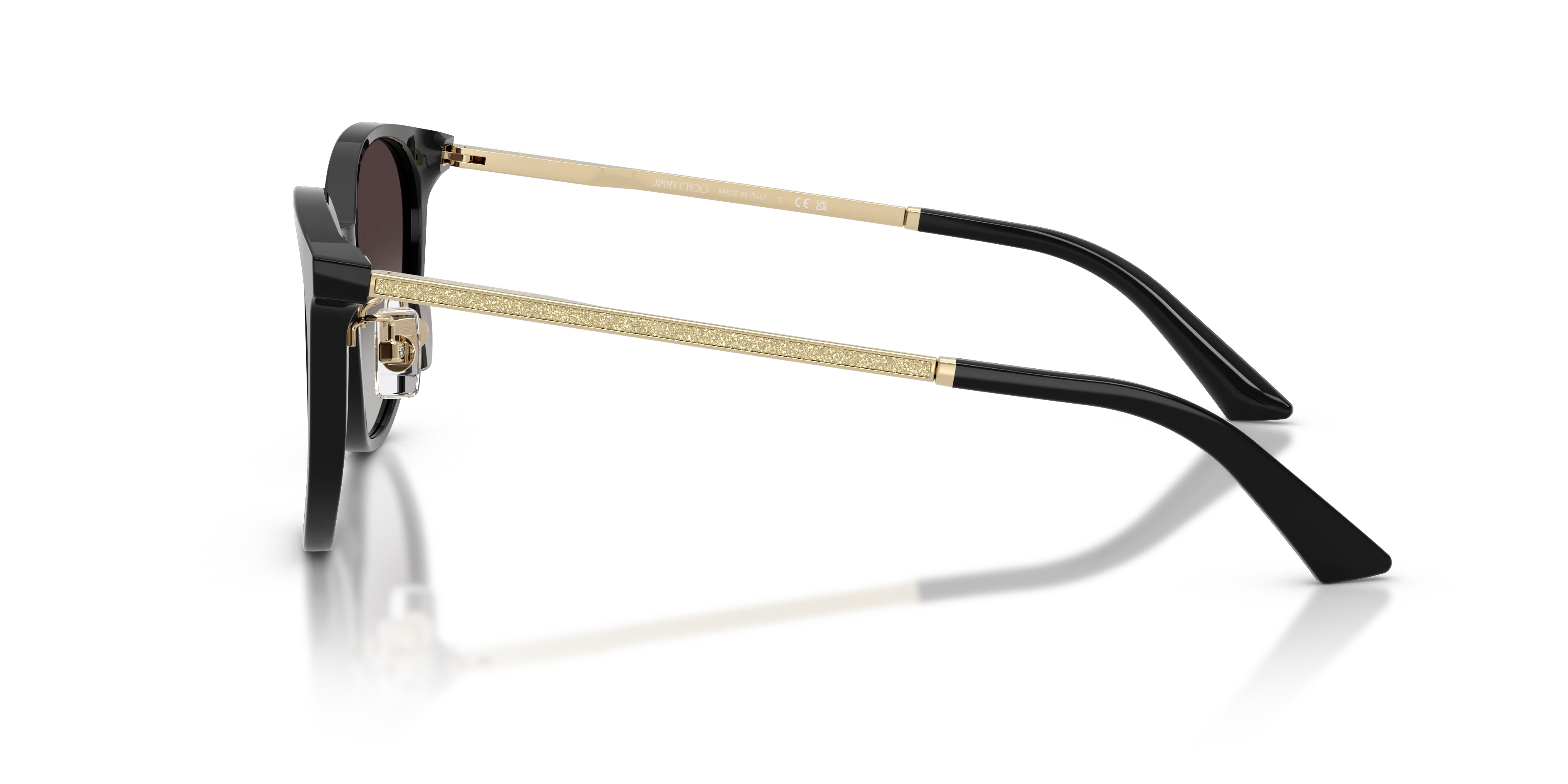 Jimmy Choo JC5056JD 50178G Occhiali da sole Acetato Nero Pantos Normale Sfumato - immagine 4