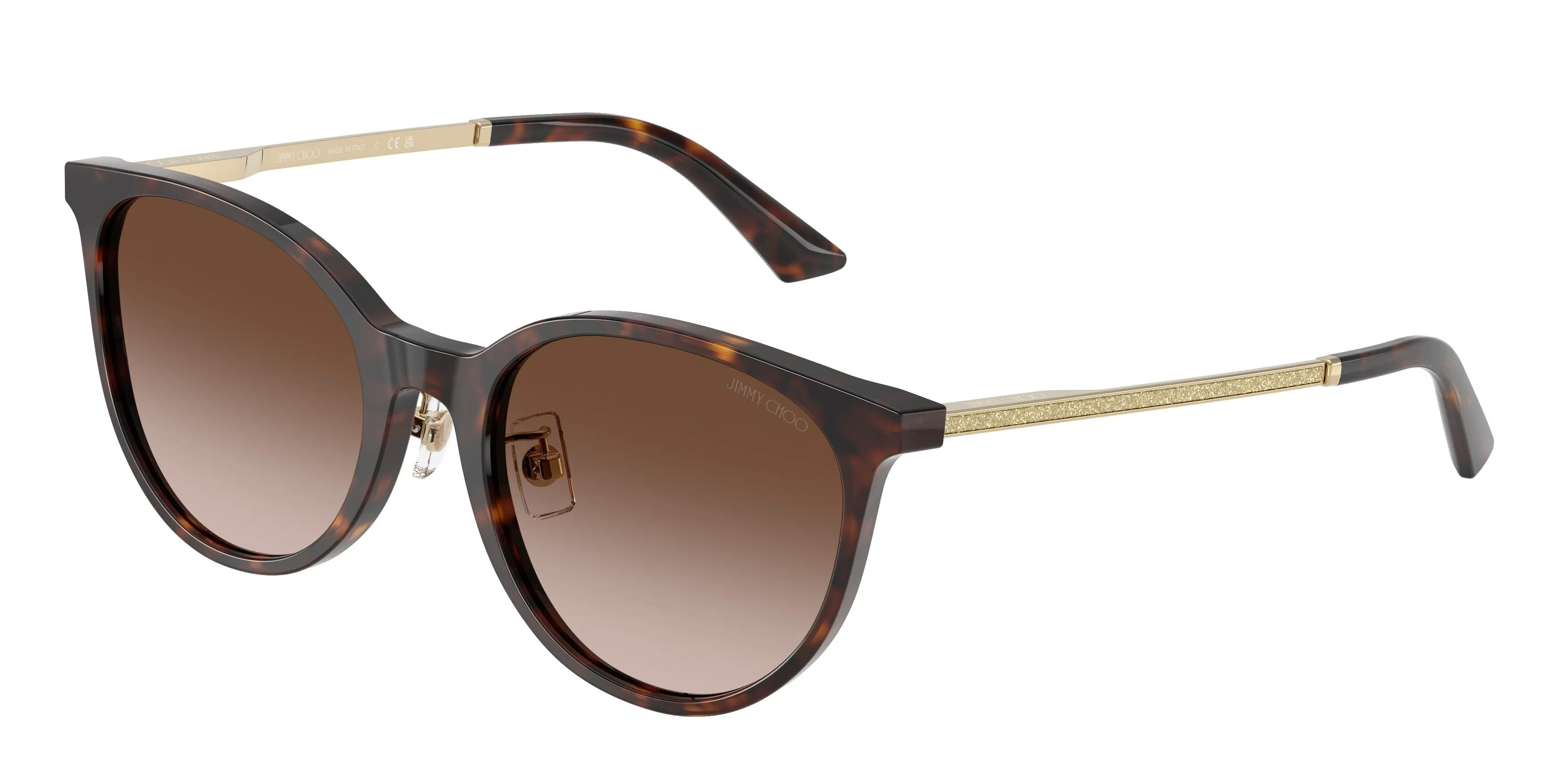 Jimmy Choo JC5056JD 500213 Occhiali da sole Acetato Tartaruga Marrone Pantos Normale Sfumato - immagine 1