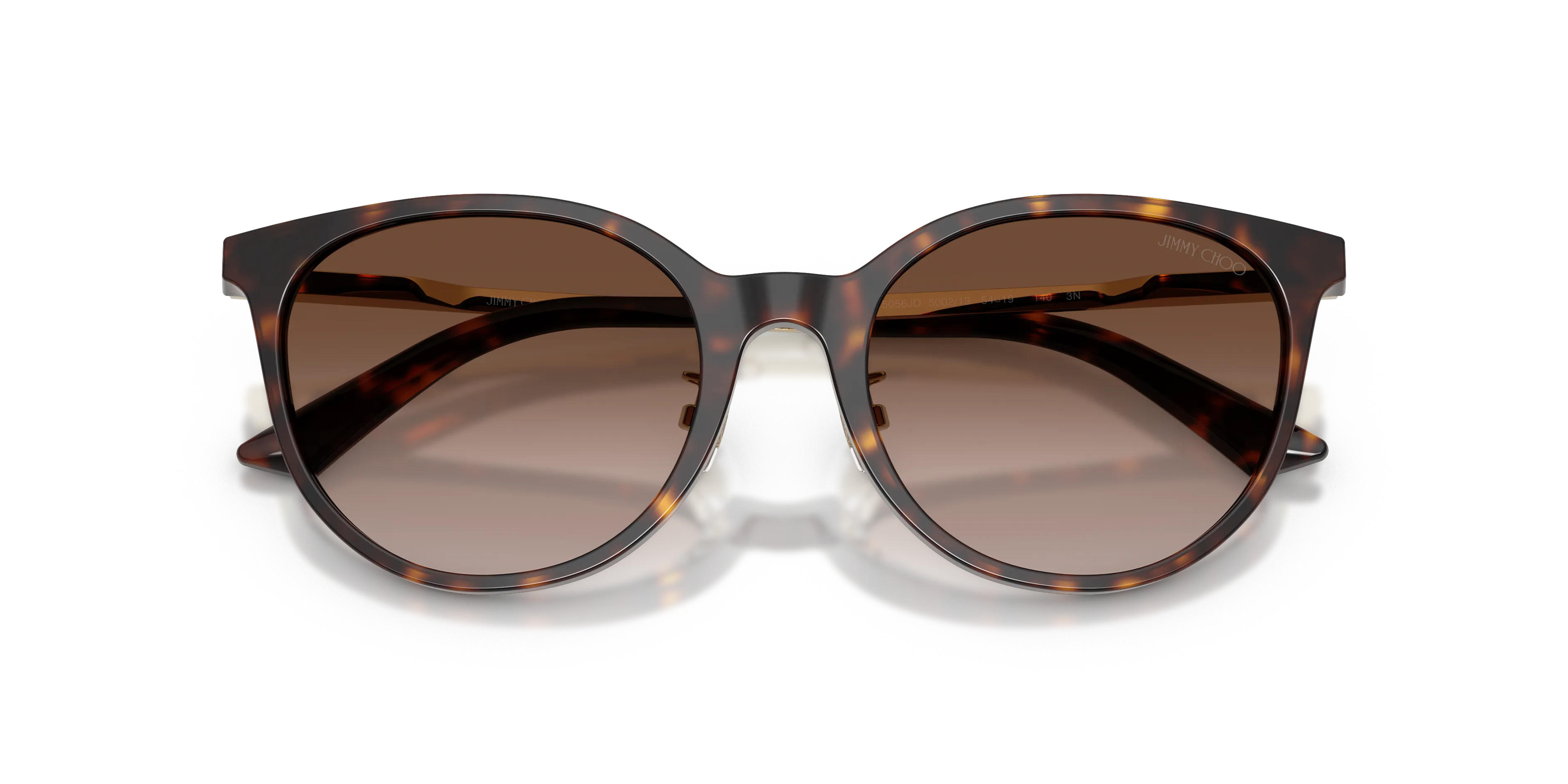 Jimmy Choo JC5056JD 500213 Occhiali da sole Acetato Tartaruga Marrone Pantos Normale Sfumato - immagine 2