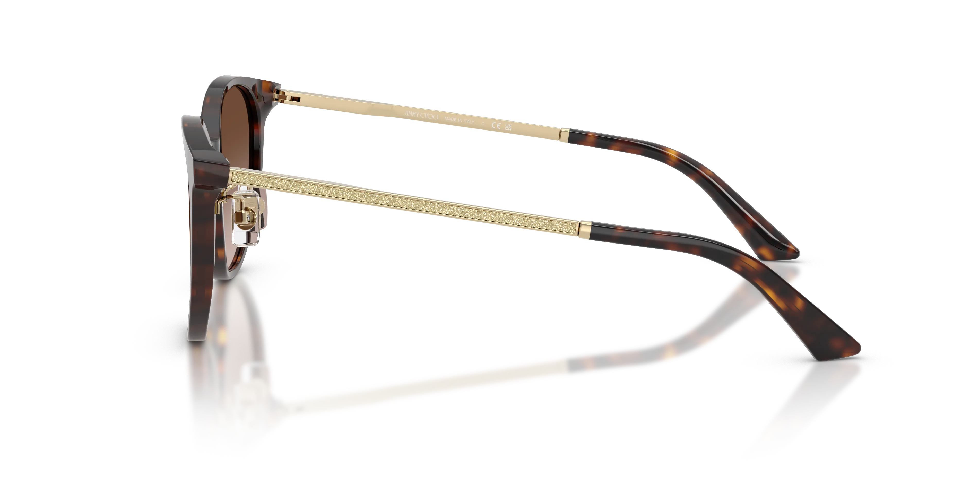 Jimmy Choo JC5056JD 500213 Occhiali da sole Acetato Tartaruga Marrone Pantos Normale Sfumato - immagine 4