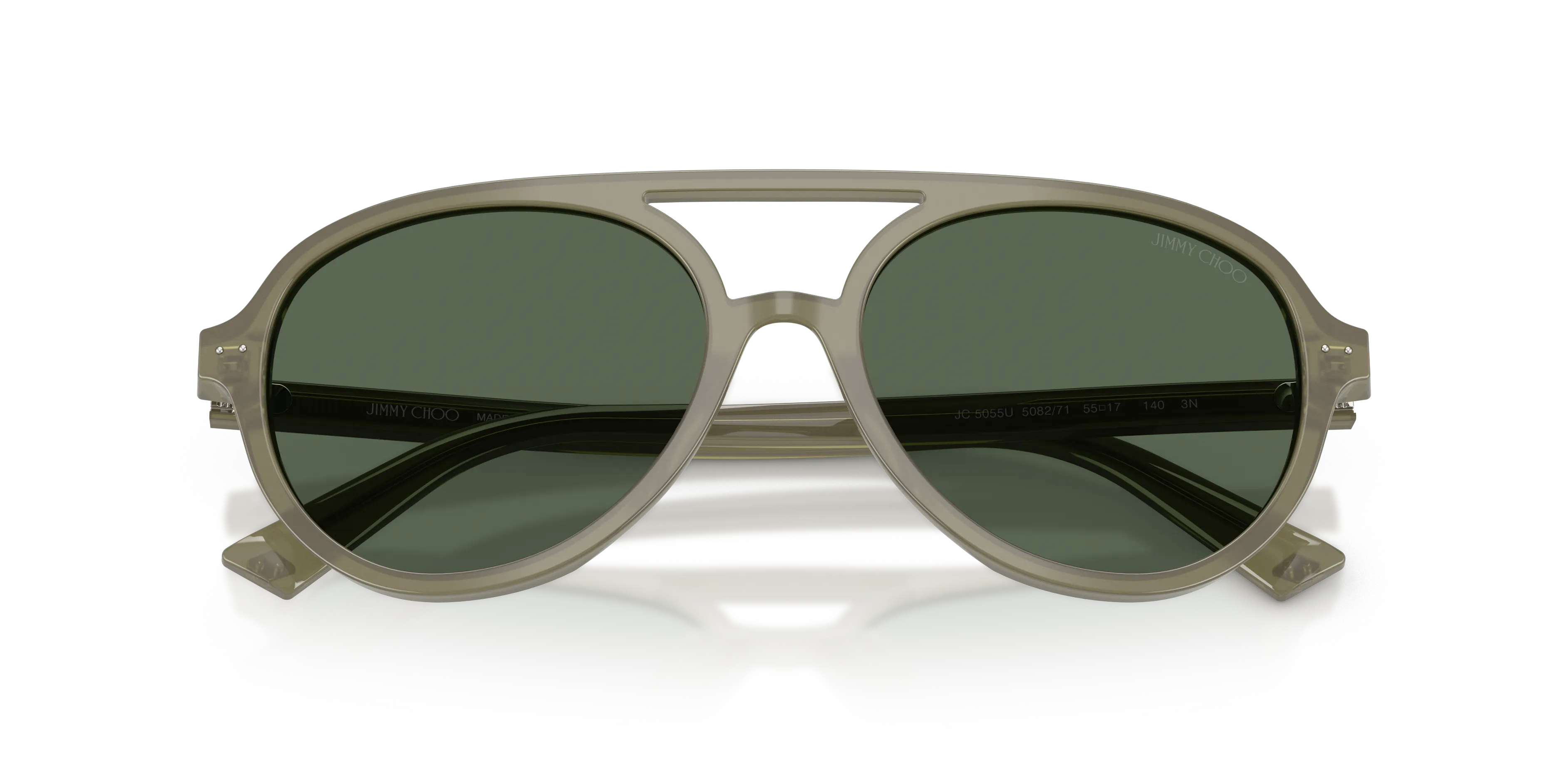 Jimmy Choo JC5055U 508271 Occhiali da sole Acetato Verde Verde Pilot Normale - immagine 2