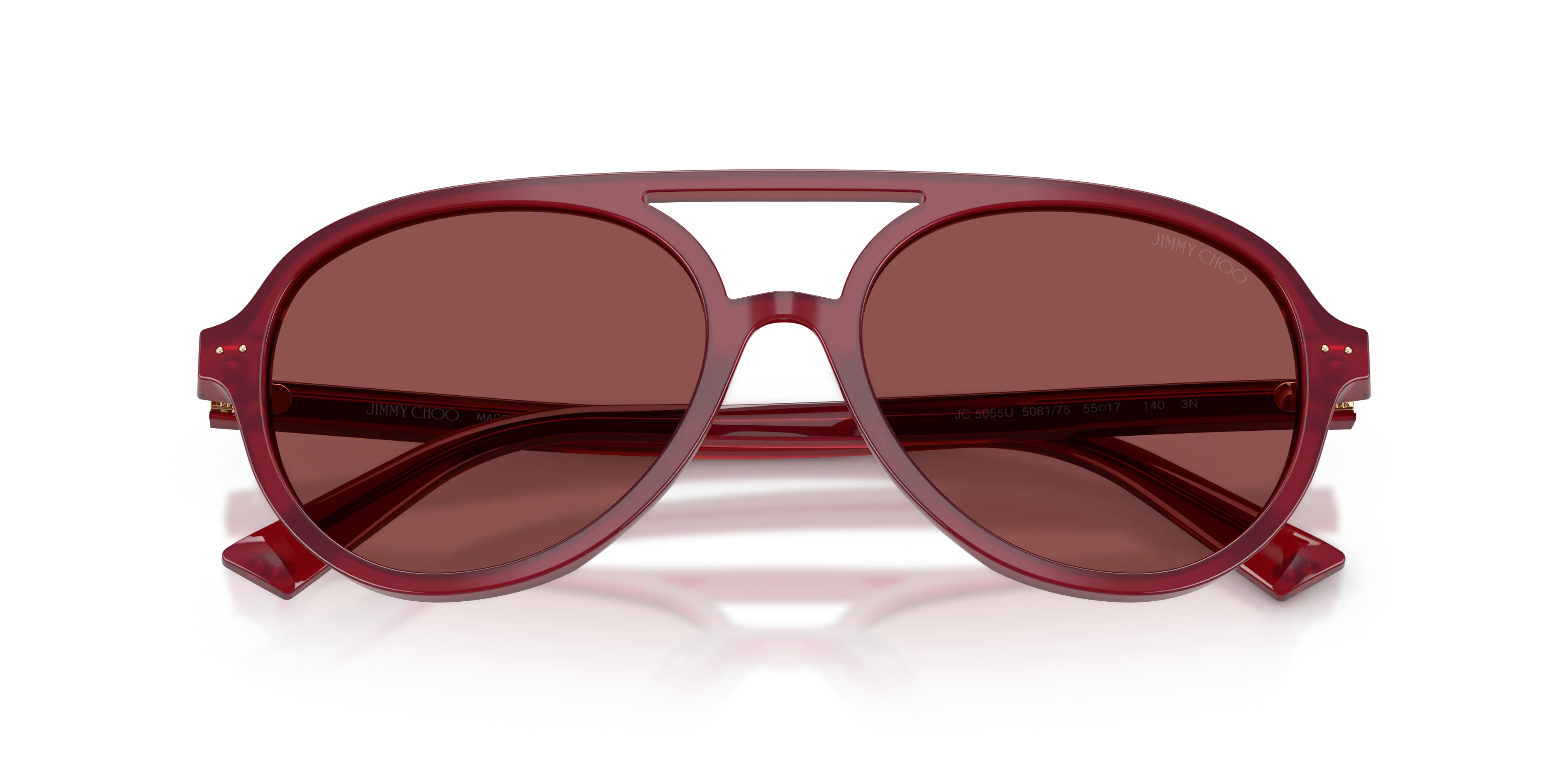 Jimmy Choo JC5055U 508175 Occhiali da sole Acetato Rosso Viola Pilot Normale - immagine 2
