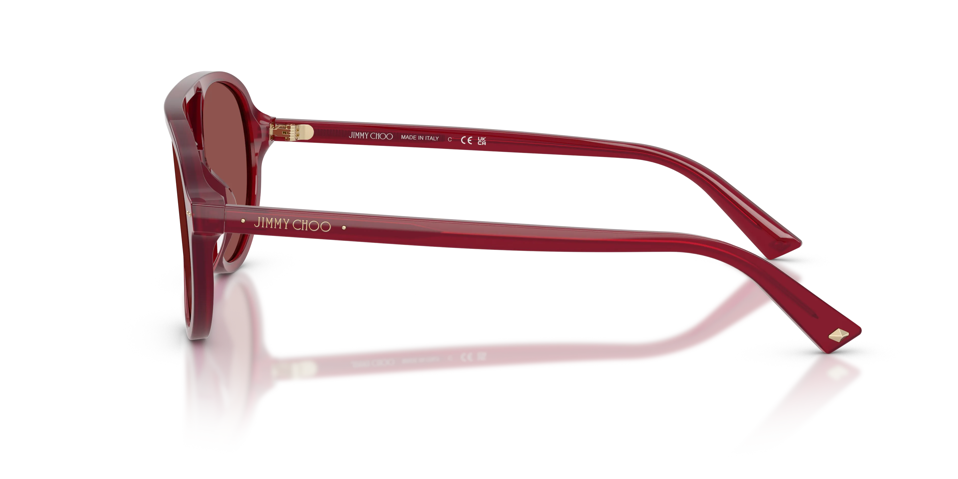 Jimmy Choo JC5055U 508175 Occhiali da sole Acetato Rosso Viola Pilot Normale - immagine 4