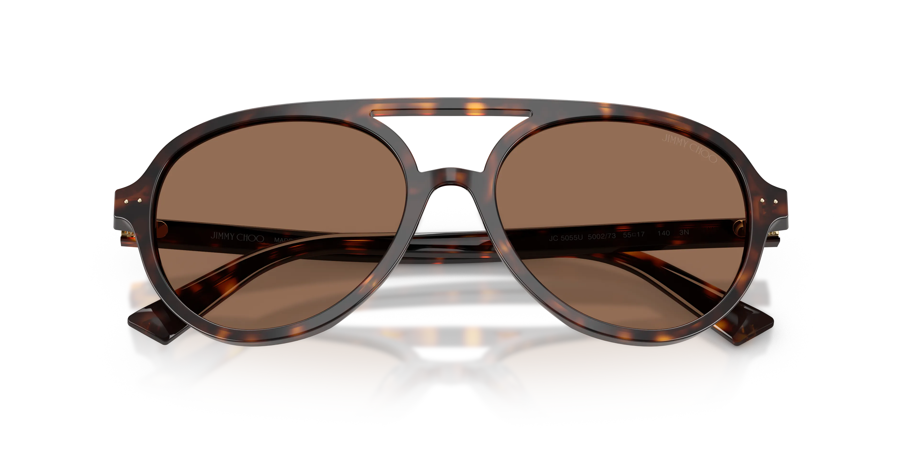 Jimmy Choo JC5055U 500273 Occhiali da sole Acetato Tartaruga Marrone Pilot Normale - immagine 2