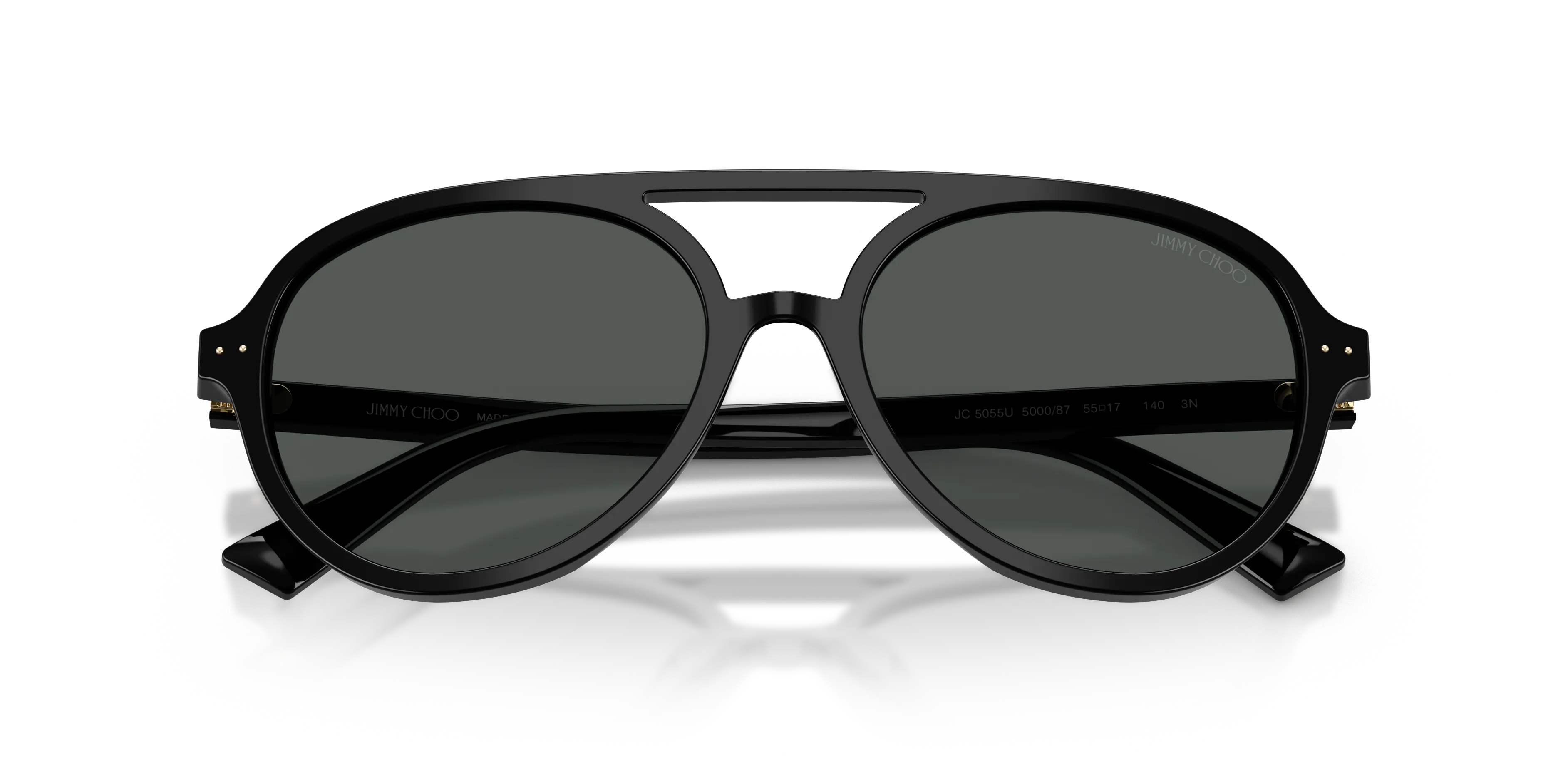 Jimmy Choo JC5055U 500087 Occhiali da sole Acetato Nero Grigio Pilot Normale - immagine 2