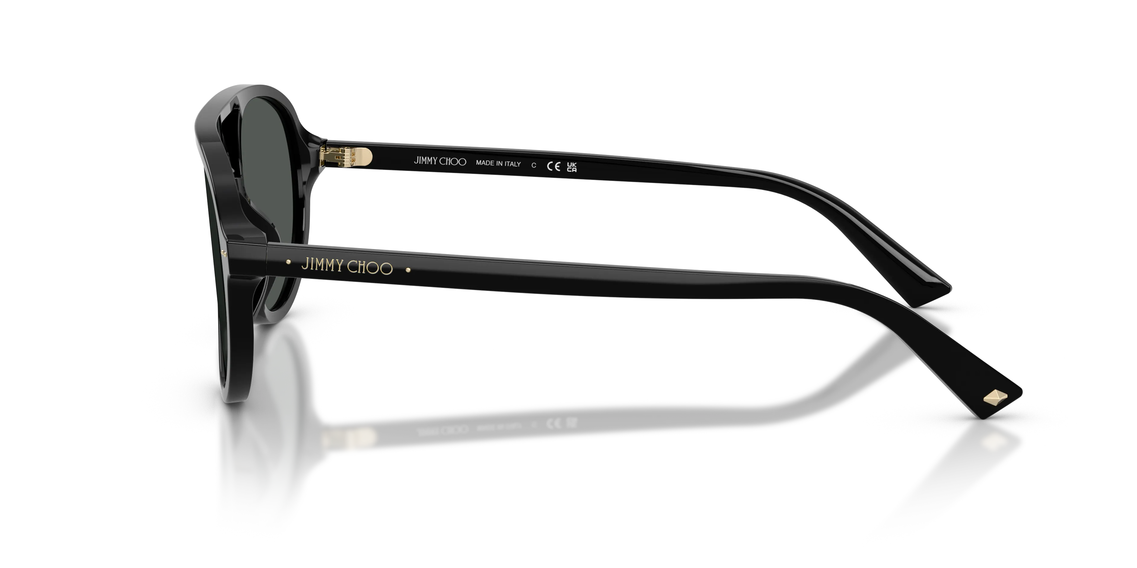 Jimmy Choo JC5055U 500087 Occhiali da sole Acetato Nero Grigio Pilot Normale - immagine 4