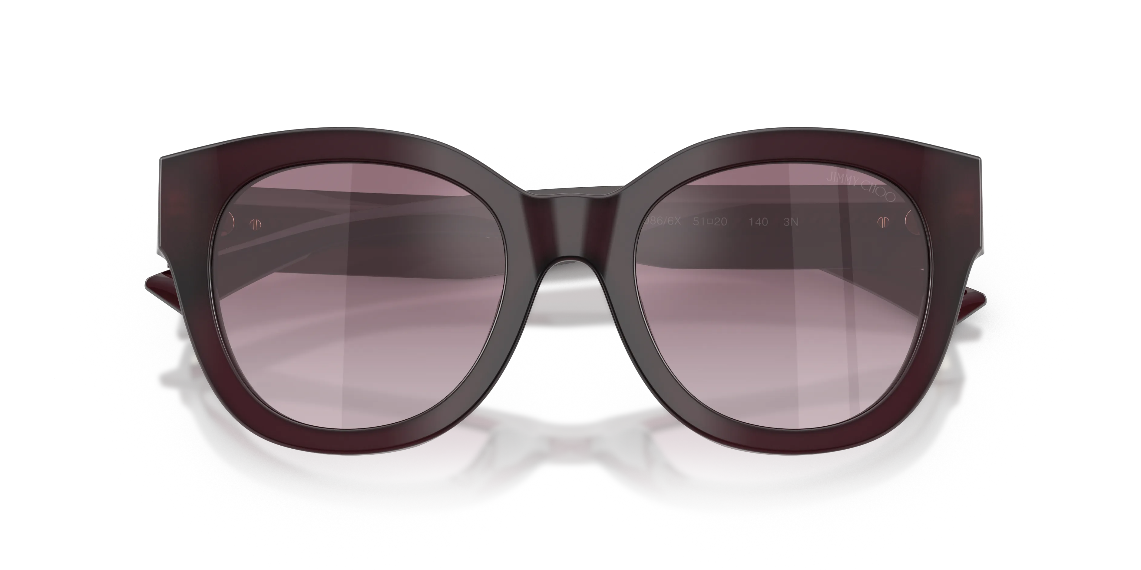 Jimmy Choo JC5053 50866X Occhiali da sole Acetato Viola Viola Rotonda Normale Sfumato - immagine 2