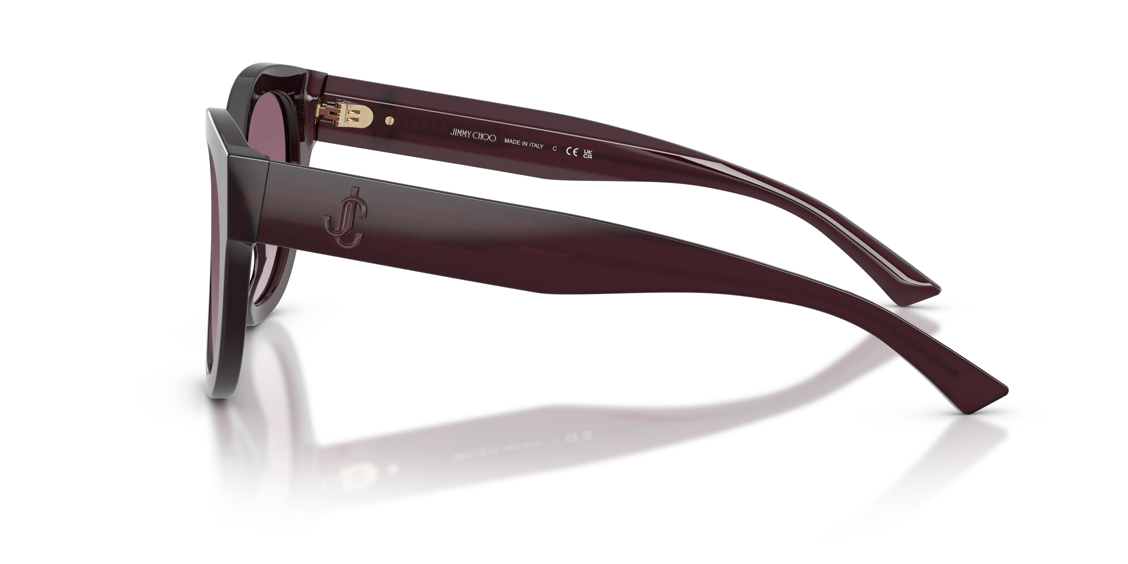 Jimmy Choo JC5053 50866X Occhiali da sole Acetato Viola Viola Rotonda Normale Sfumato - immagine 4