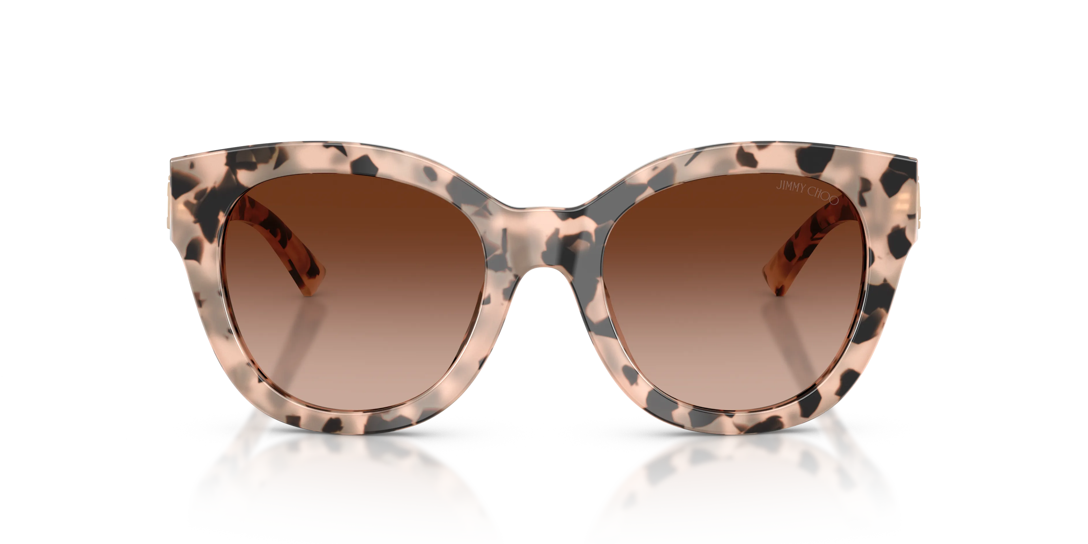 Jimmy Choo JC5053 508013 Occhiali da sole Acetato Tartaruga Marrone Rotonda Normale Sfumato - immagine 3