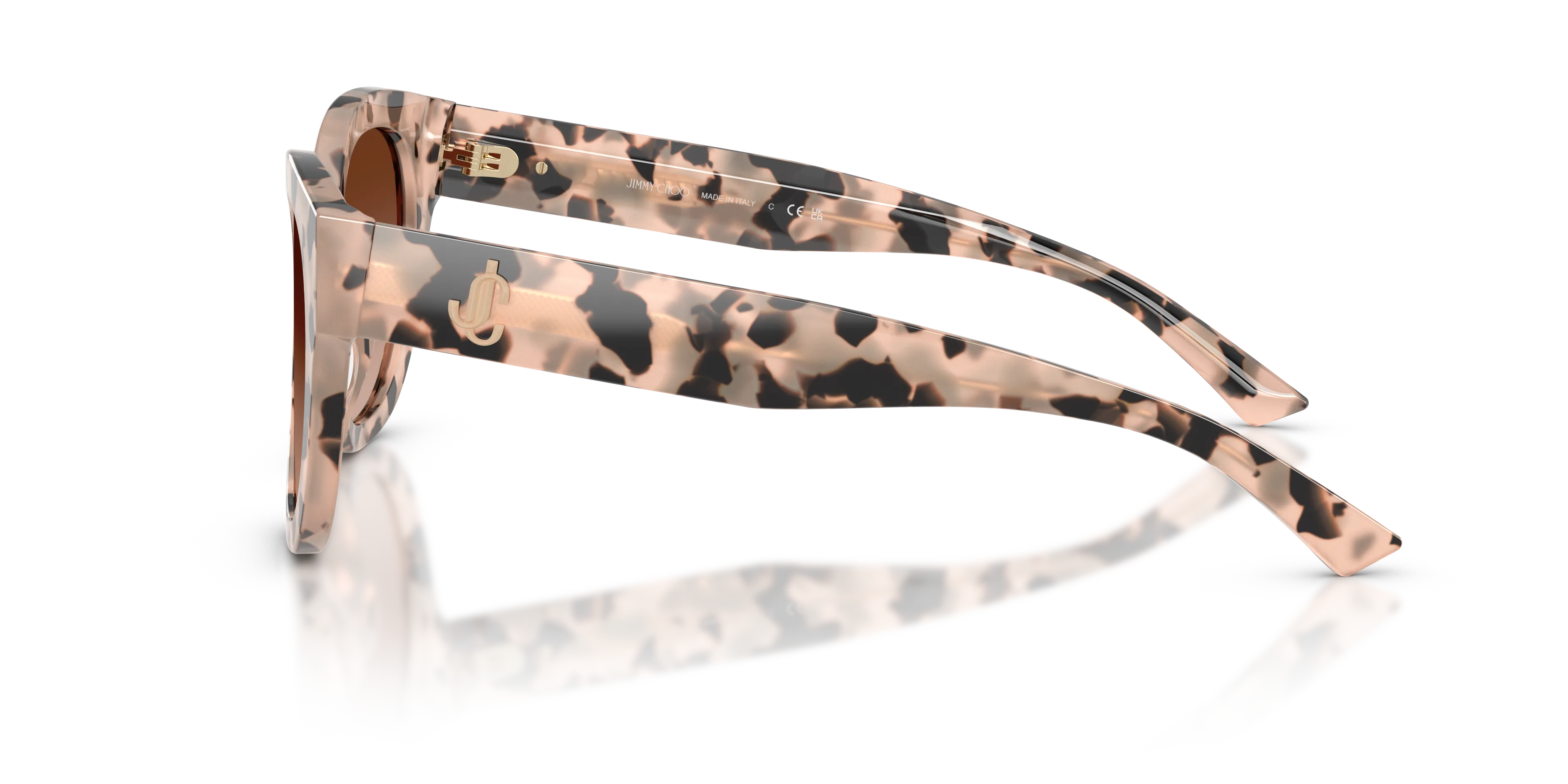 Jimmy Choo JC5053 508013 Occhiali da sole Acetato Tartaruga Marrone Rotonda Normale Sfumato - immagine 4
