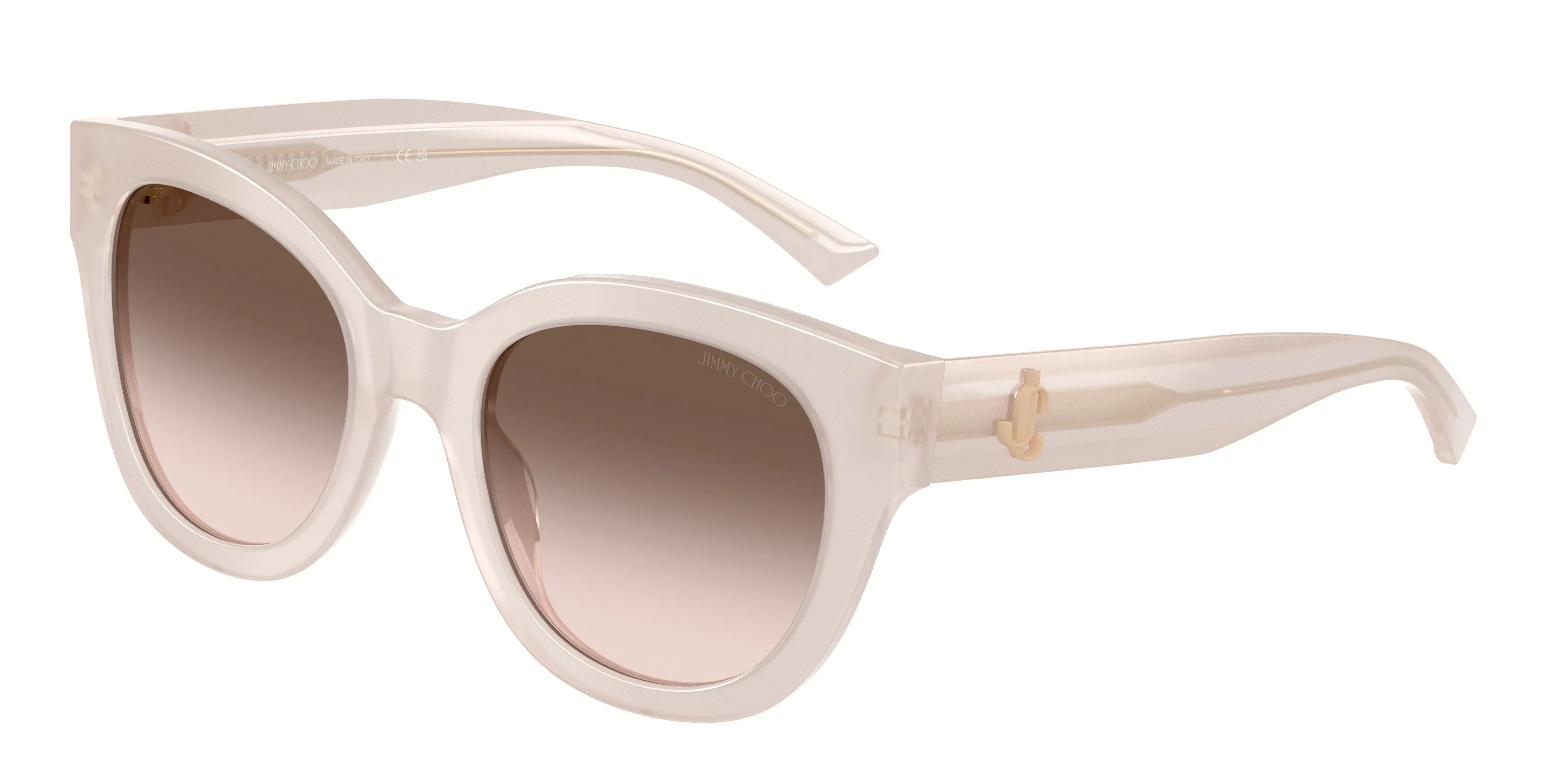 Jimmy Choo JC5053 50253B Occhiali da sole Acetato Marrone Rosa Rotonda Normale Sfumato - immagine 1
