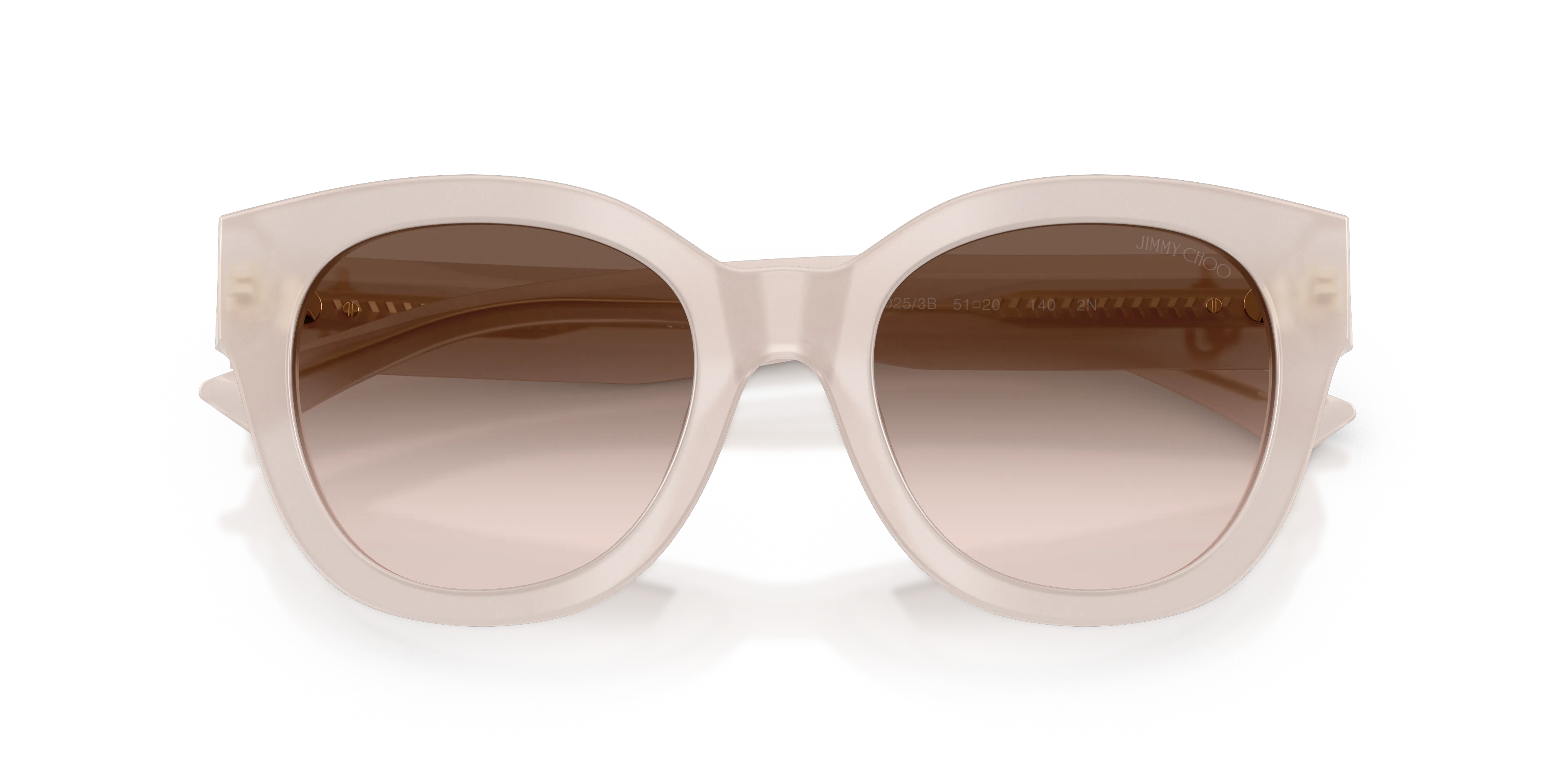 Jimmy Choo JC5053 50253B Occhiali da sole Acetato Marrone Rosa Rotonda Normale Sfumato - immagine 2