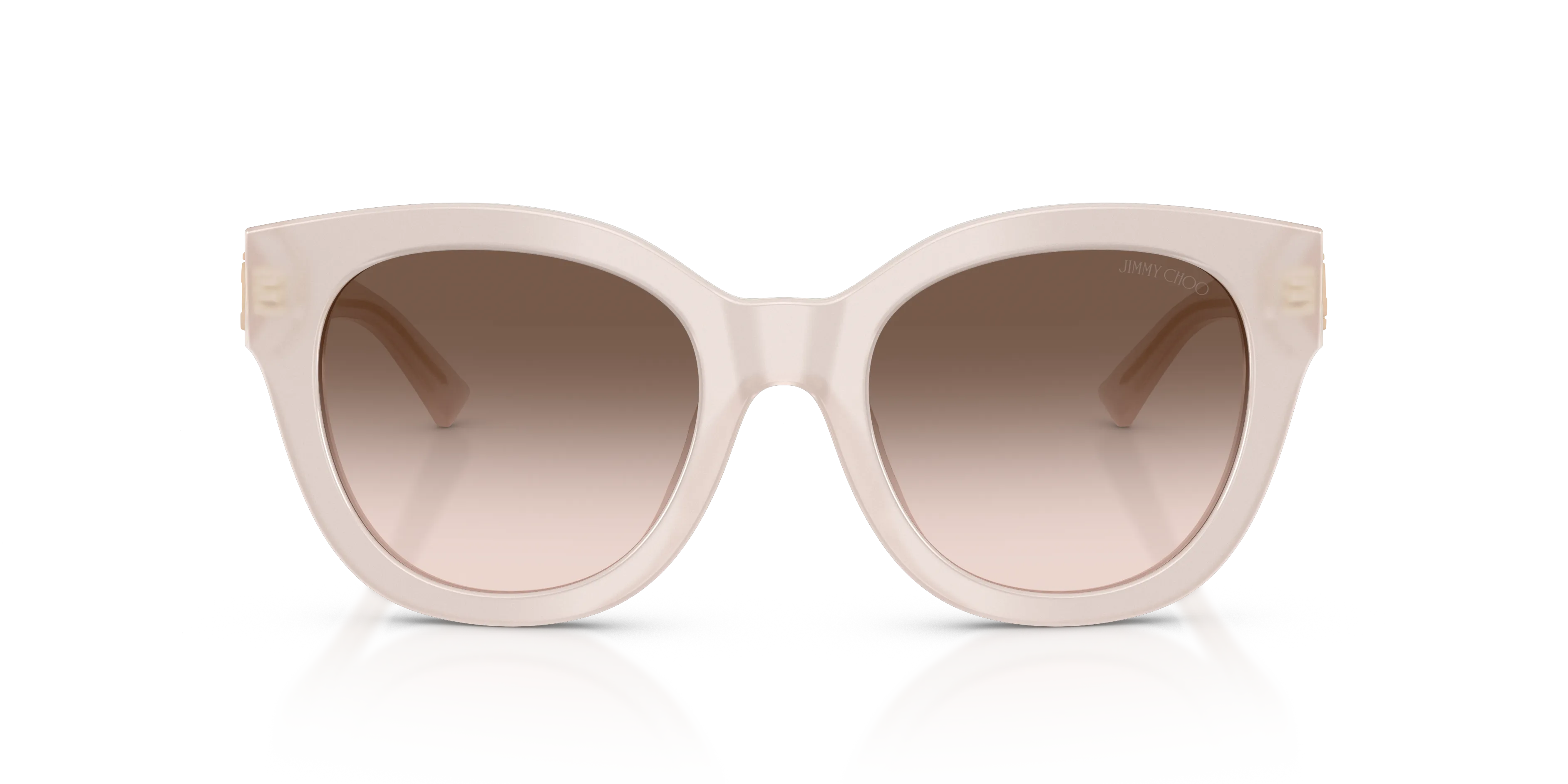 Jimmy Choo JC5053 50253B Occhiali da sole Acetato Marrone Rosa Rotonda Normale Sfumato - immagine 3