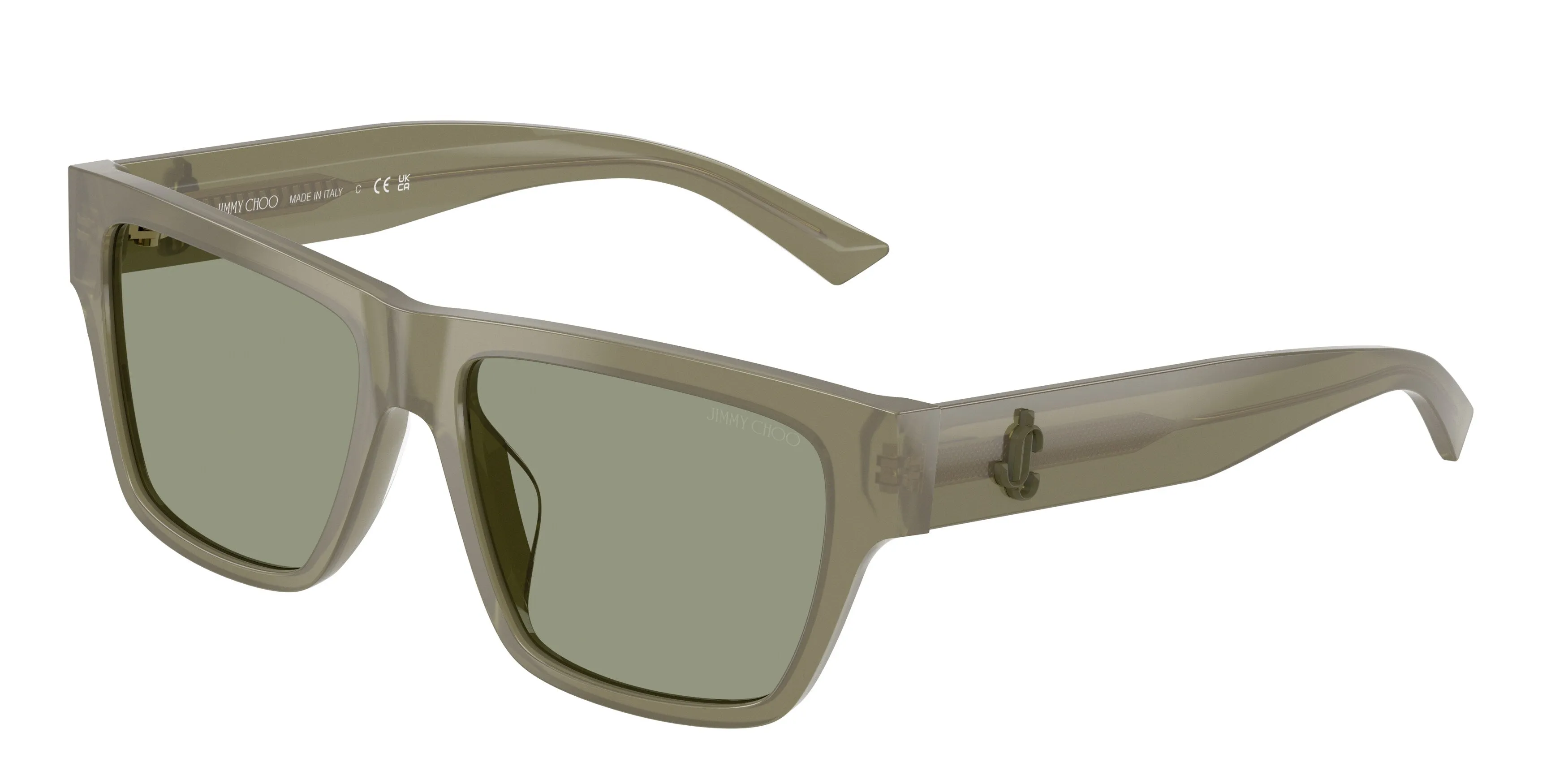 Jimmy Choo JC5052U 5082/2 Occhiali da sole Acetato Verde Verde Squadrata Normale - immagine 1