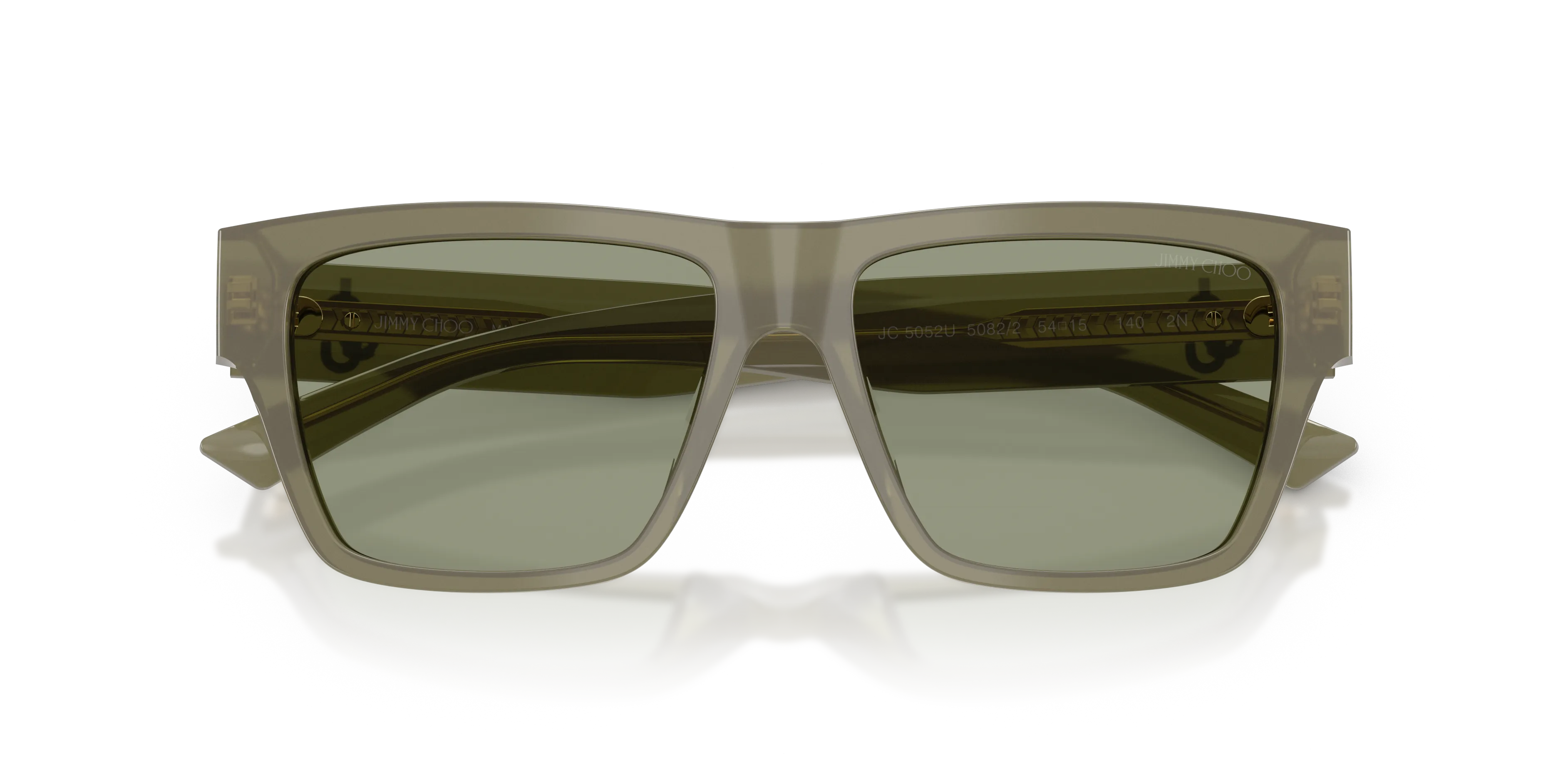 Jimmy Choo JC5052U 5082/2 Occhiali da sole Acetato Verde Verde Squadrata Normale - immagine 2