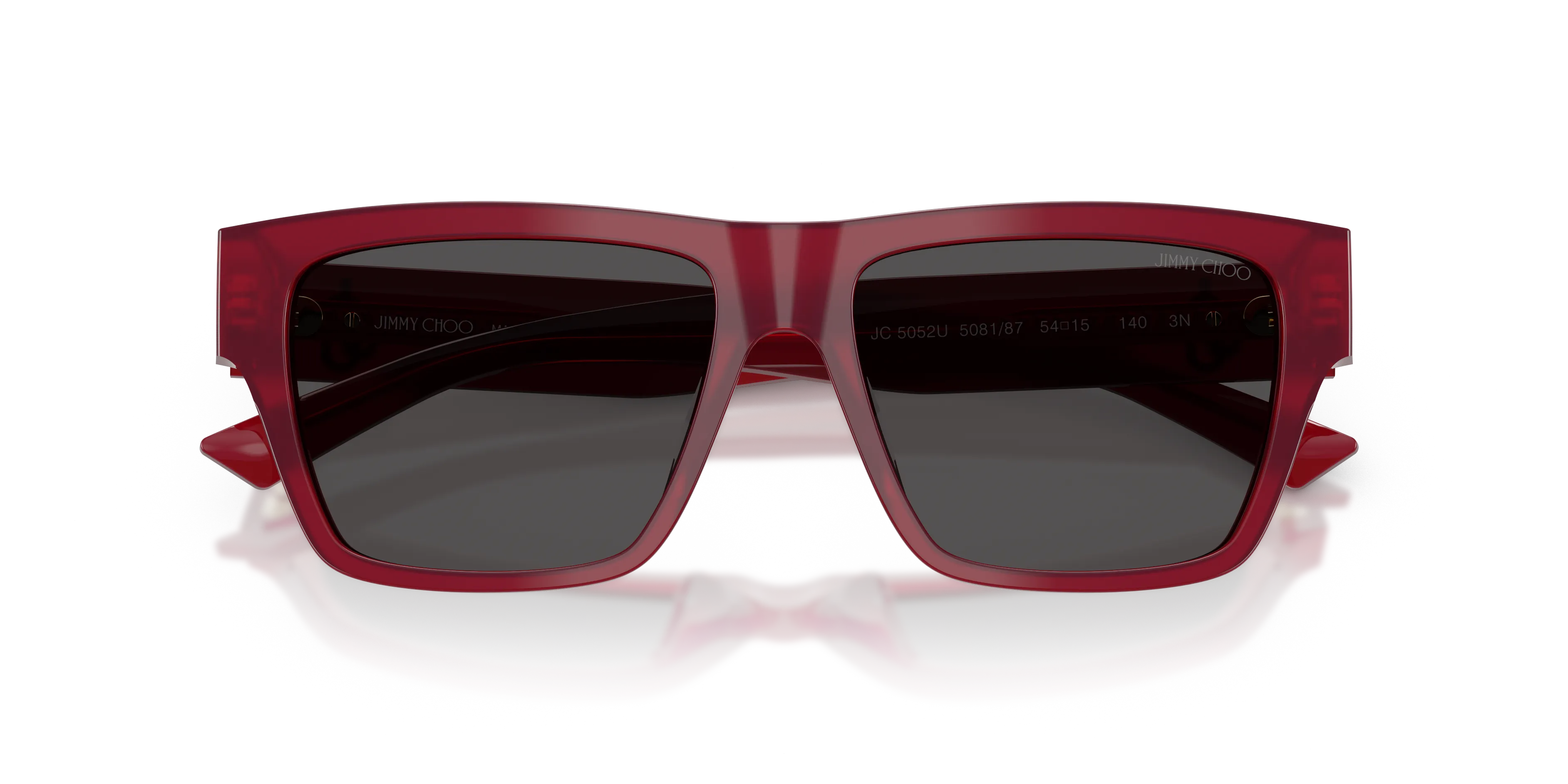 Jimmy Choo JC5052U 508187 Occhiali da sole Acetato Rosso Squadrata Normale - immagine 2