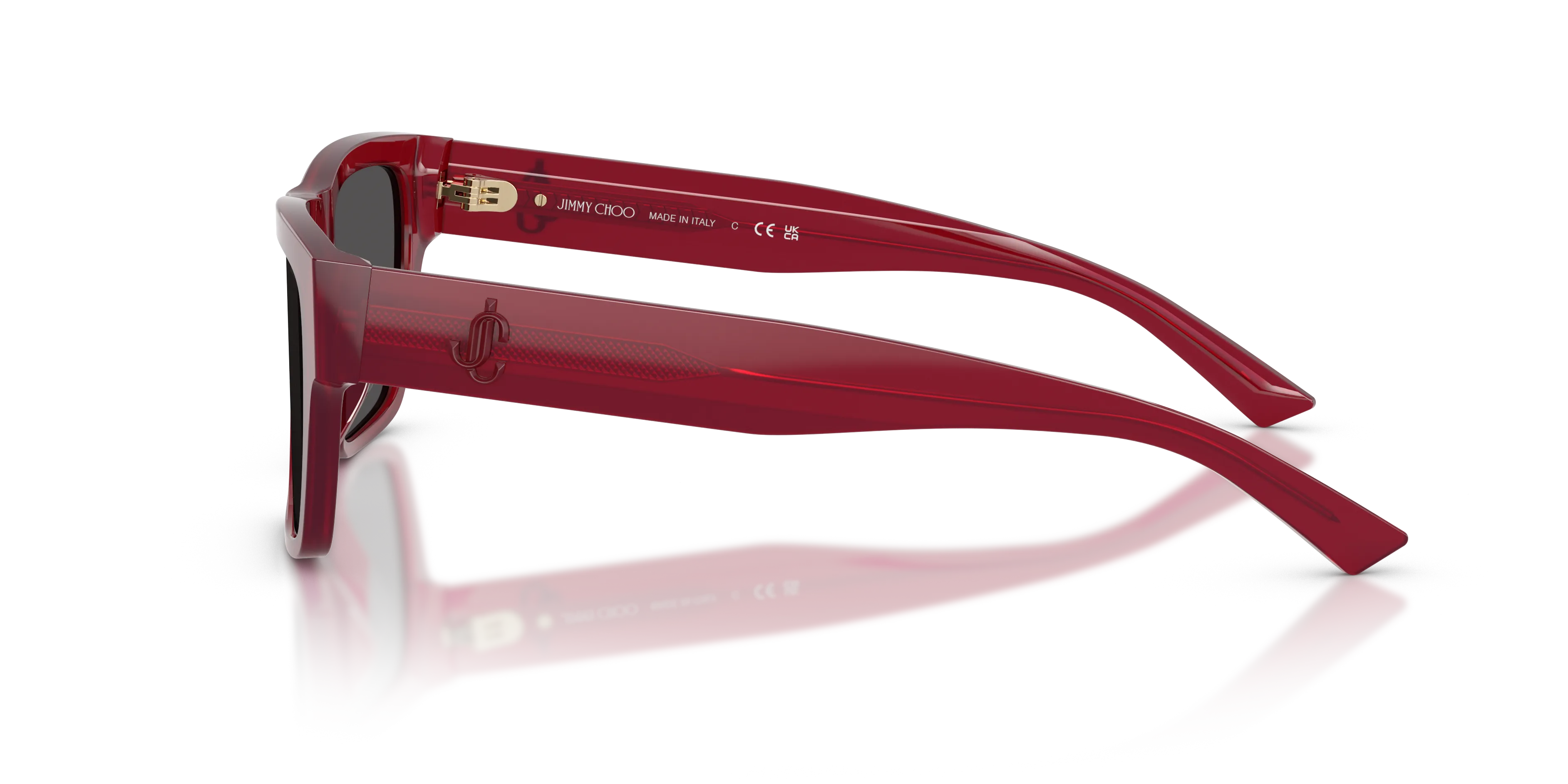 Jimmy Choo JC5052U 508187 Occhiali da sole Acetato Rosso Squadrata Normale - immagine 4