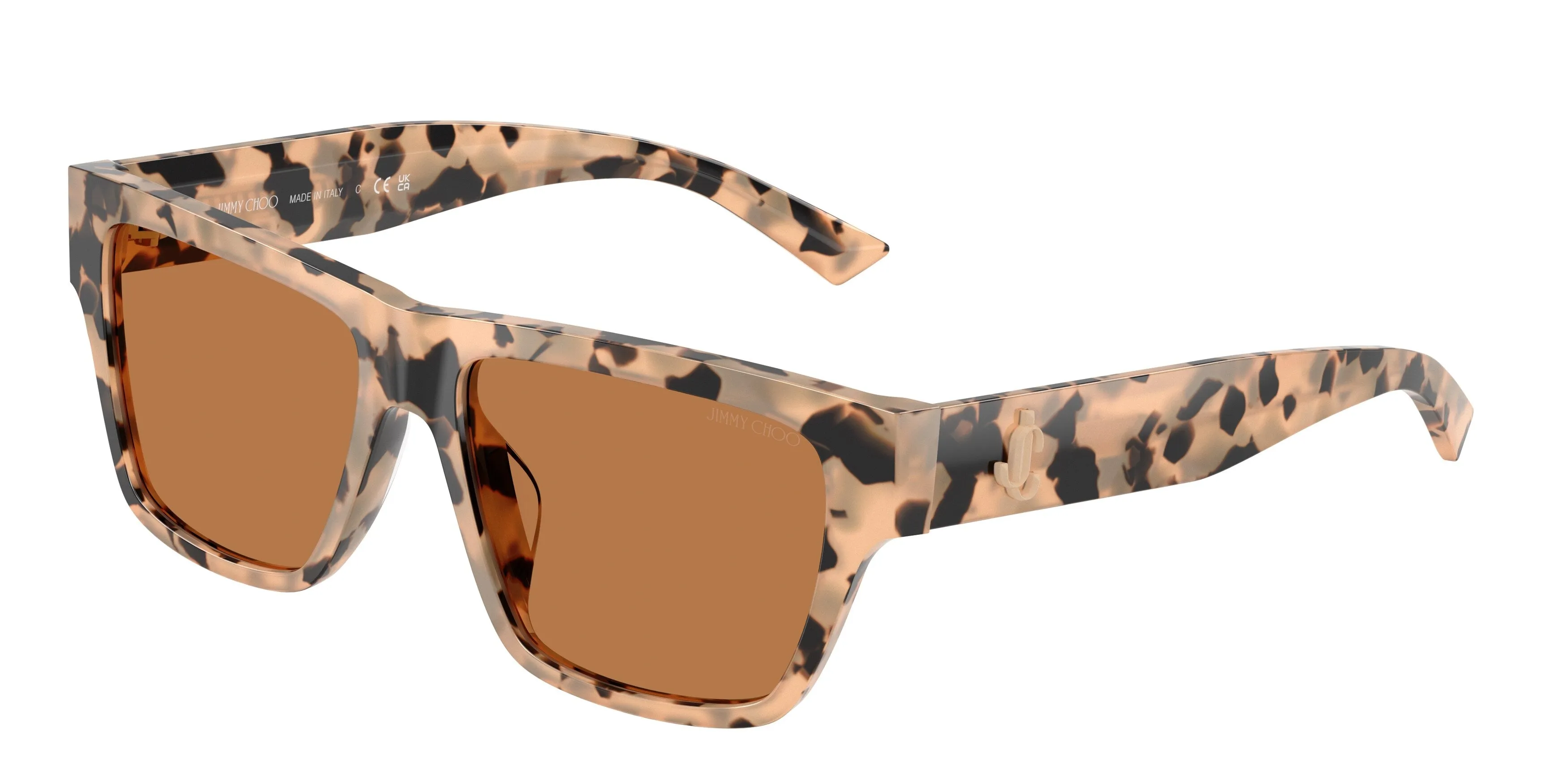 Jimmy Choo JC5052U 508073 Occhiali da sole Acetato Tartaruga Marrone Squadrata Normale - immagine 1