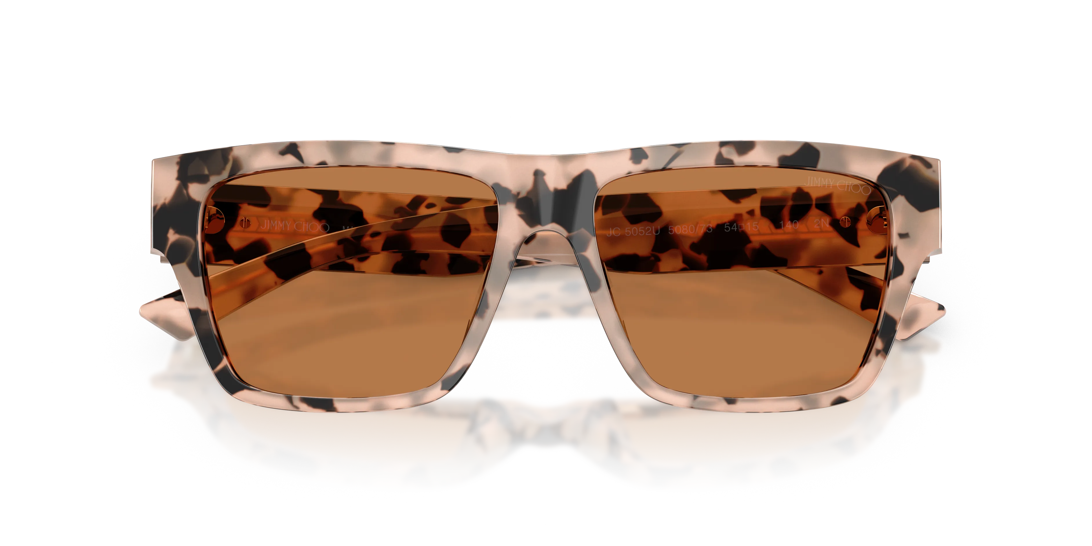 Jimmy Choo JC5052U 508073 Occhiali da sole Acetato Tartaruga Marrone Squadrata Normale - immagine 2