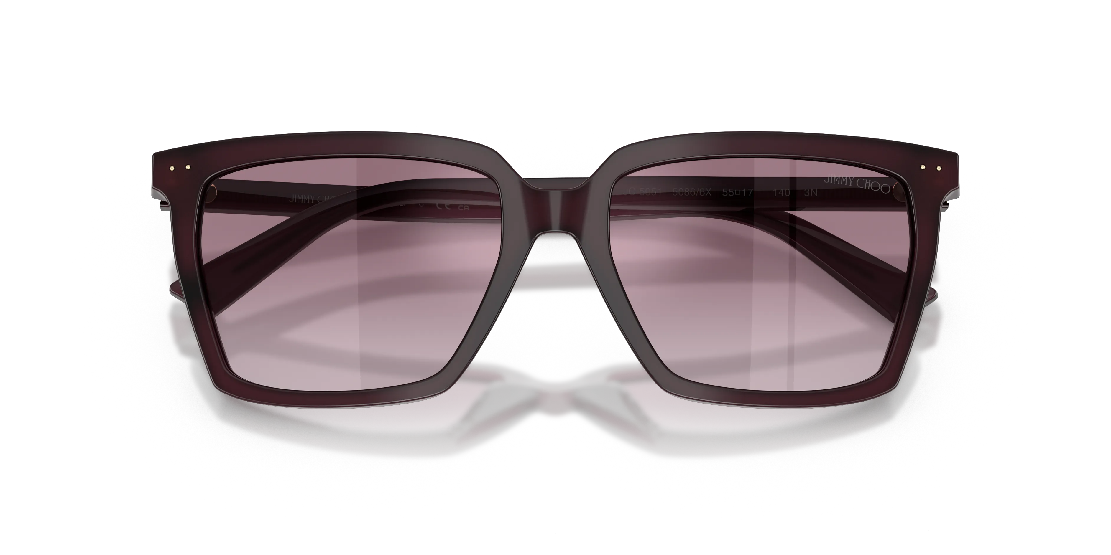 Jimmy Choo JC5051 50866X Occhiali da sole Acetato Viola Viola Squadrata Normale Sfumato - immagine 2