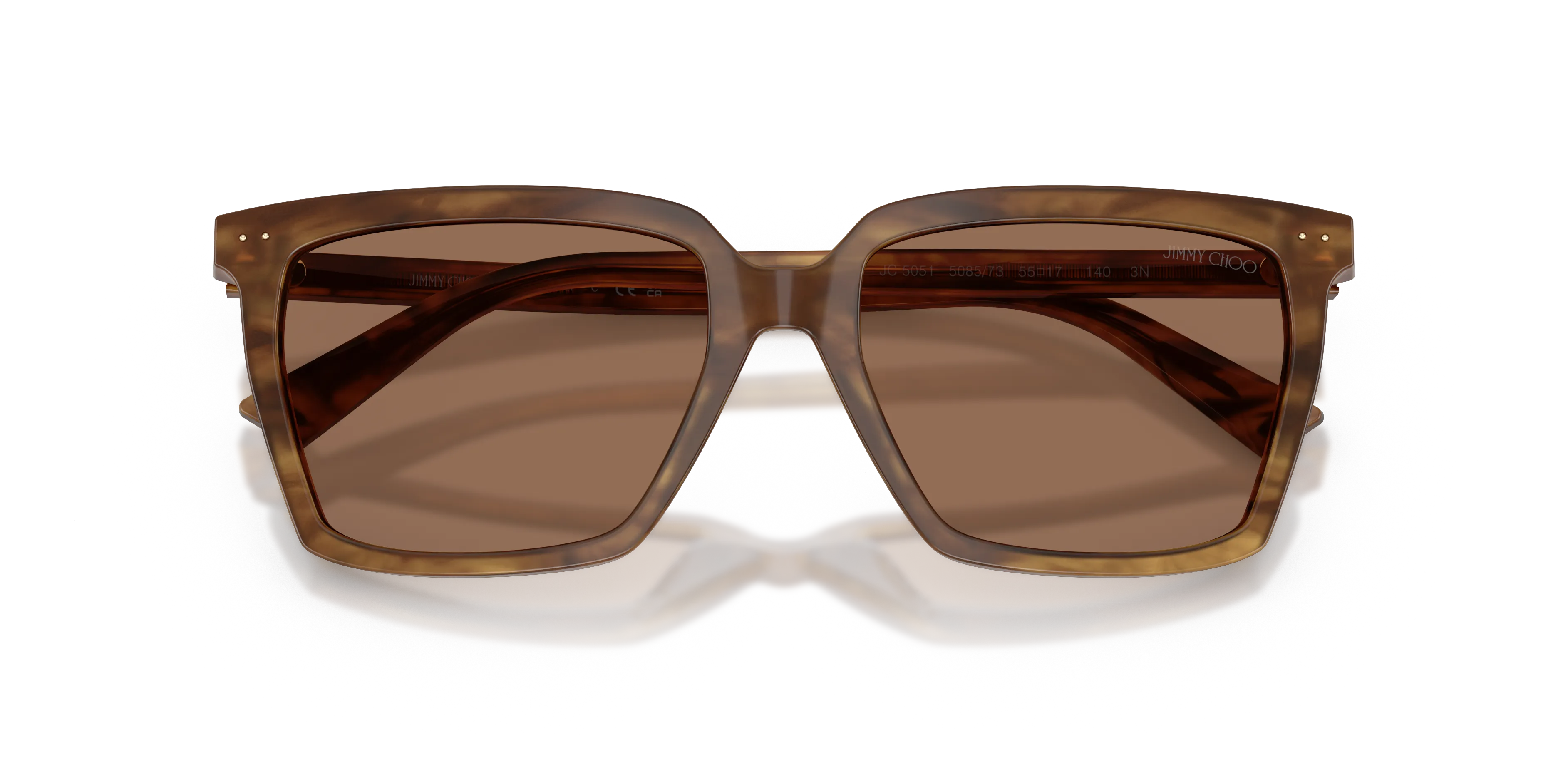 Jimmy Choo JC5051 508573 Occhiali da sole Acetato Marrone Marrone Squadrata Normale - immagine 2