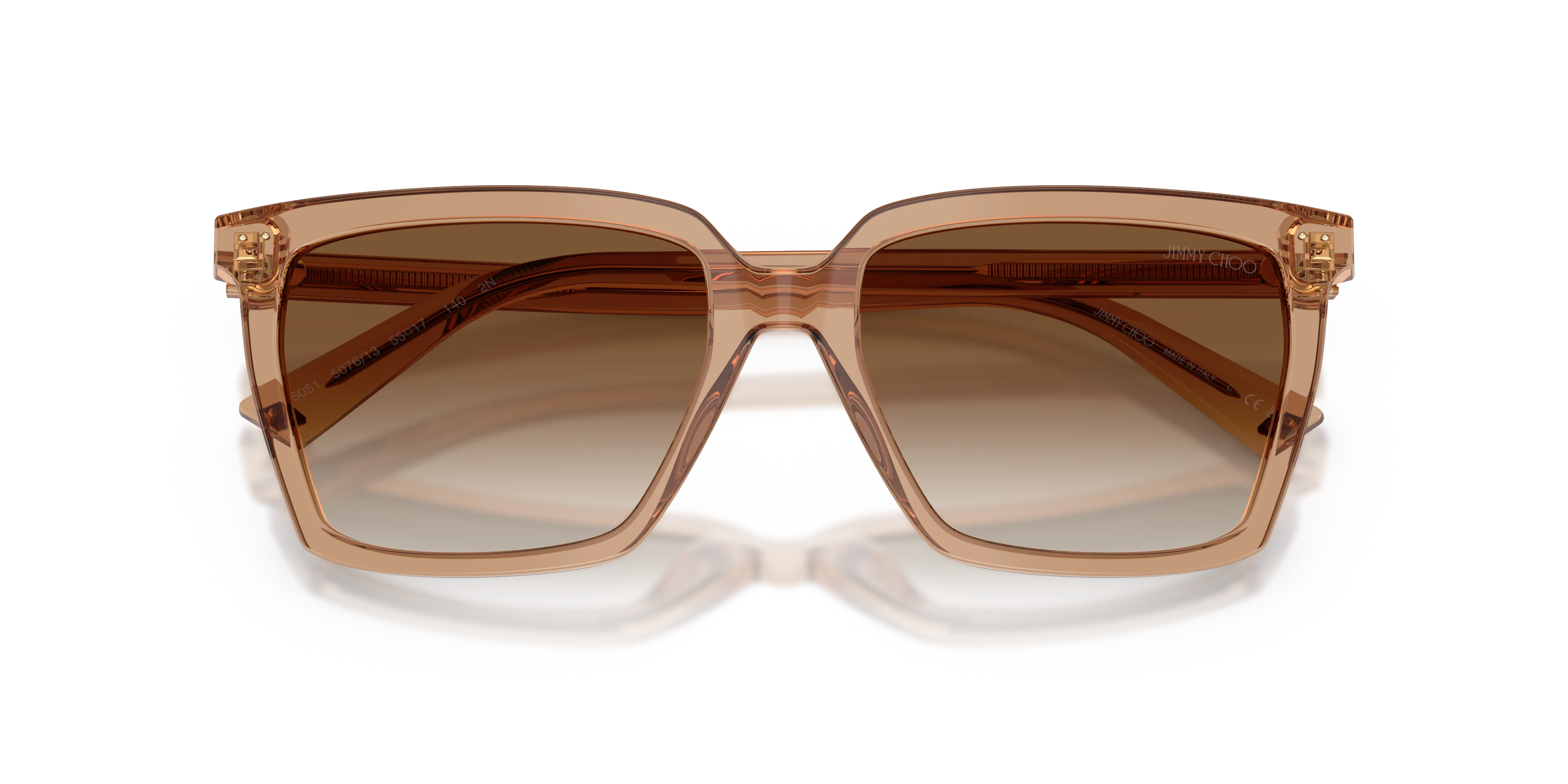 Jimmy Choo JC5051 507613 Occhiali da sole Acetato Marrone Marrone Squadrata Normale Sfumato - immagine 2