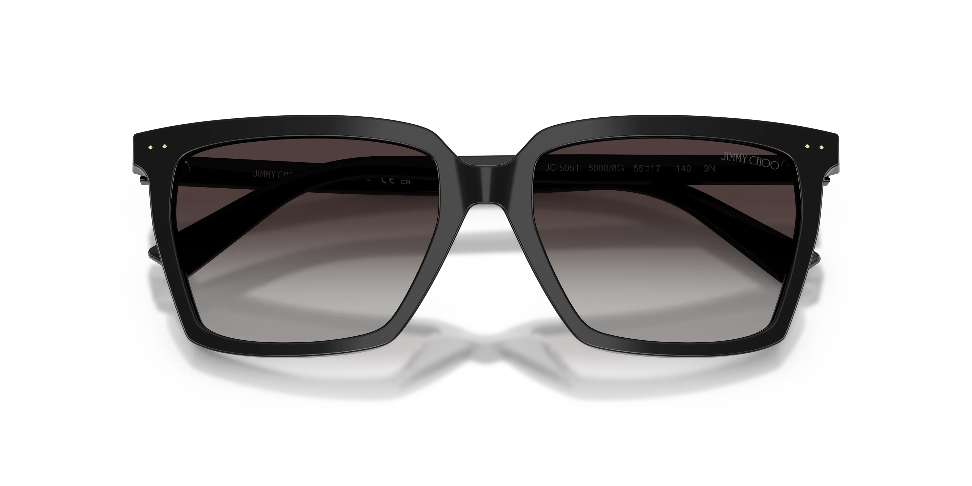 Jimmy Choo JC5051 50008G Occhiali da sole Acetato Nero Squadrata Normale Sfumato - immagine 2