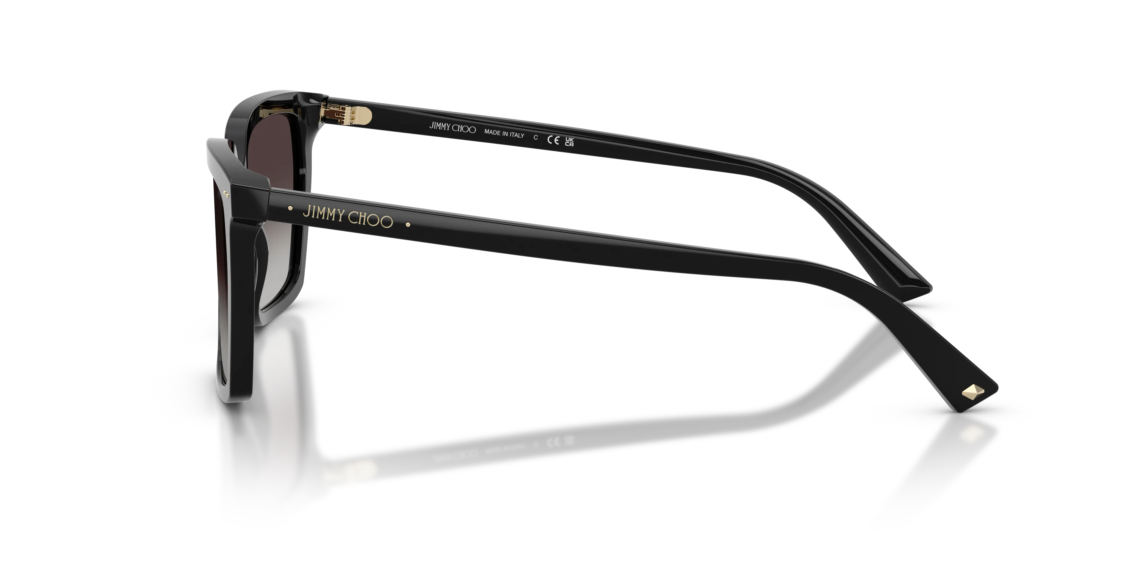 Jimmy Choo JC5051 50008G Occhiali da sole Acetato Nero Squadrata Normale Sfumato - immagine 4