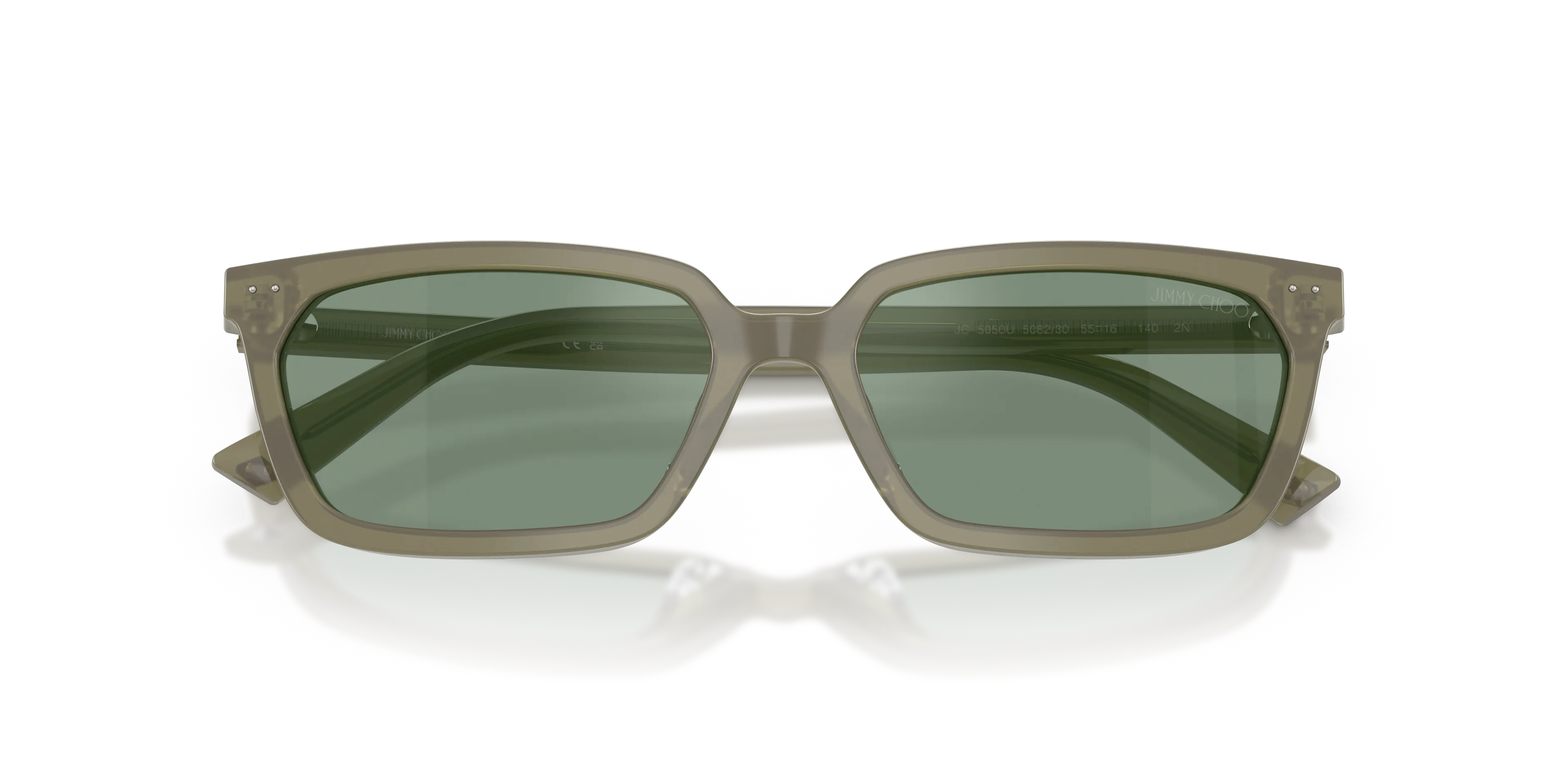 Jimmy Choo JC5050U 508230 Occhiali da sole Acetato Verde Verde Squadrata Normale Specchiato - immagine 2