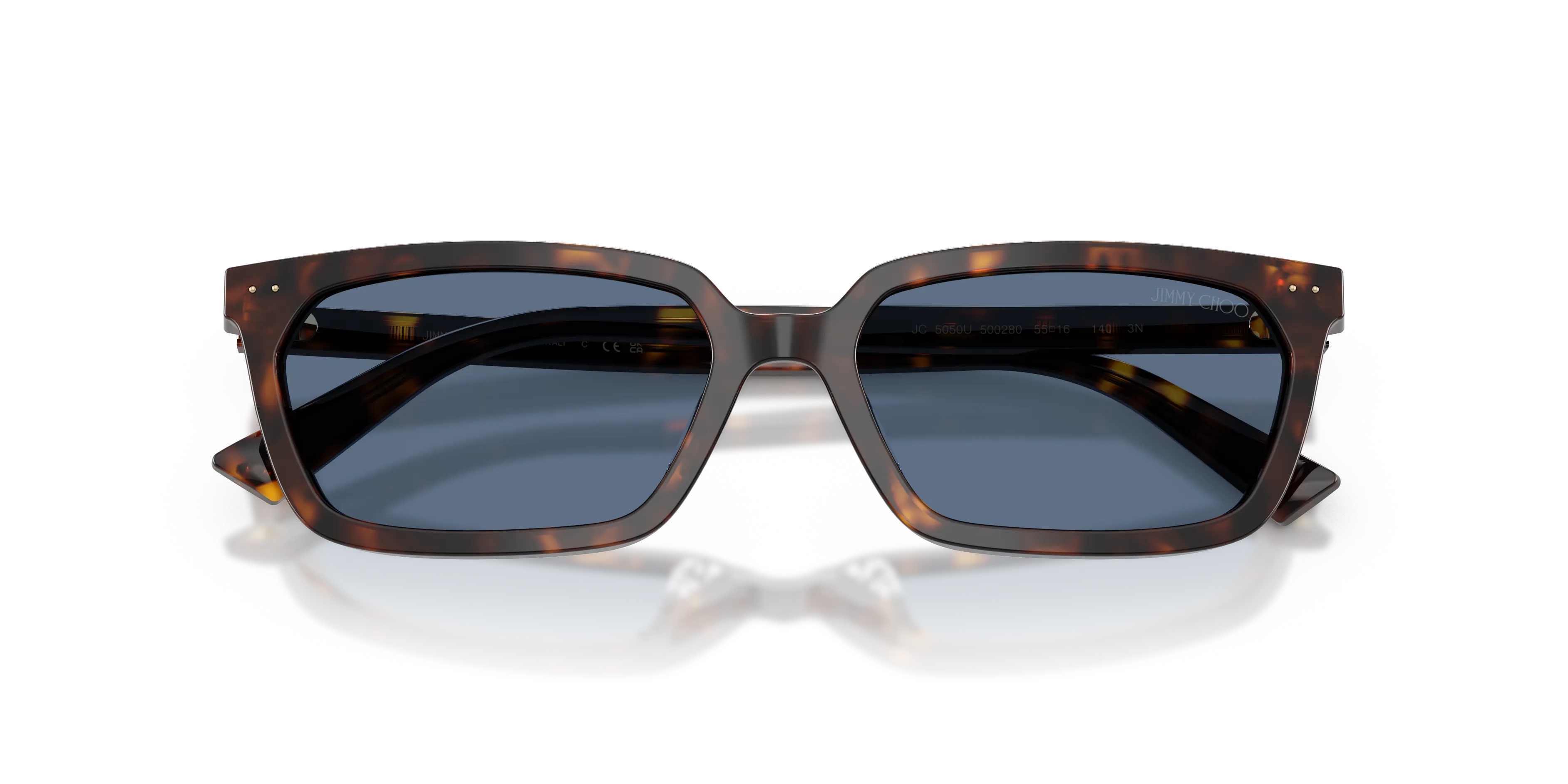Jimmy Choo JC5050U 500280 Occhiali da sole Acetato Tartaruga Blu Squadrata Normale - immagine 2