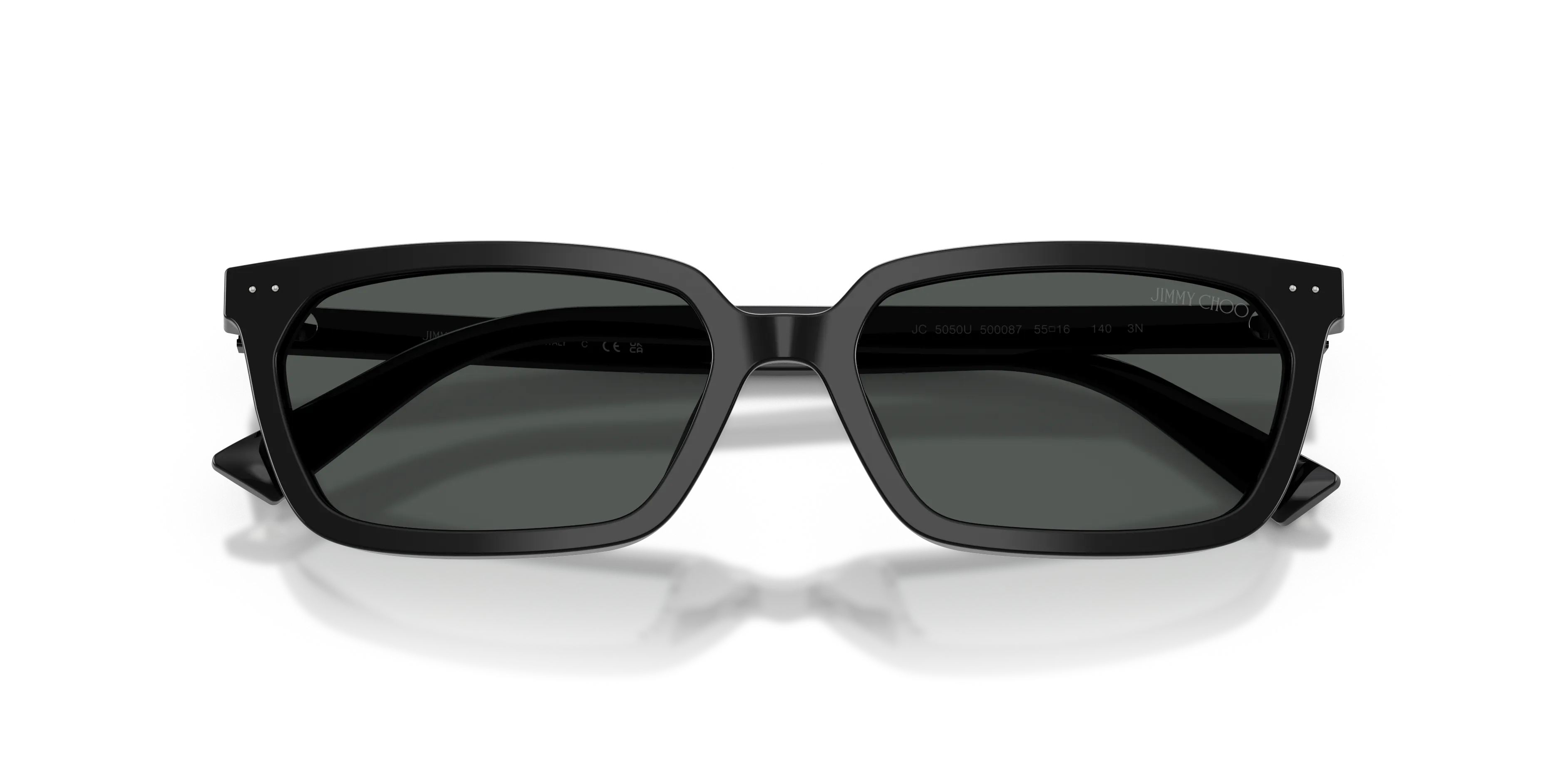 Jimmy Choo JC5050U 500087 Occhiali da sole Acetato Nero Grigio Squadrata Normale - immagine 2