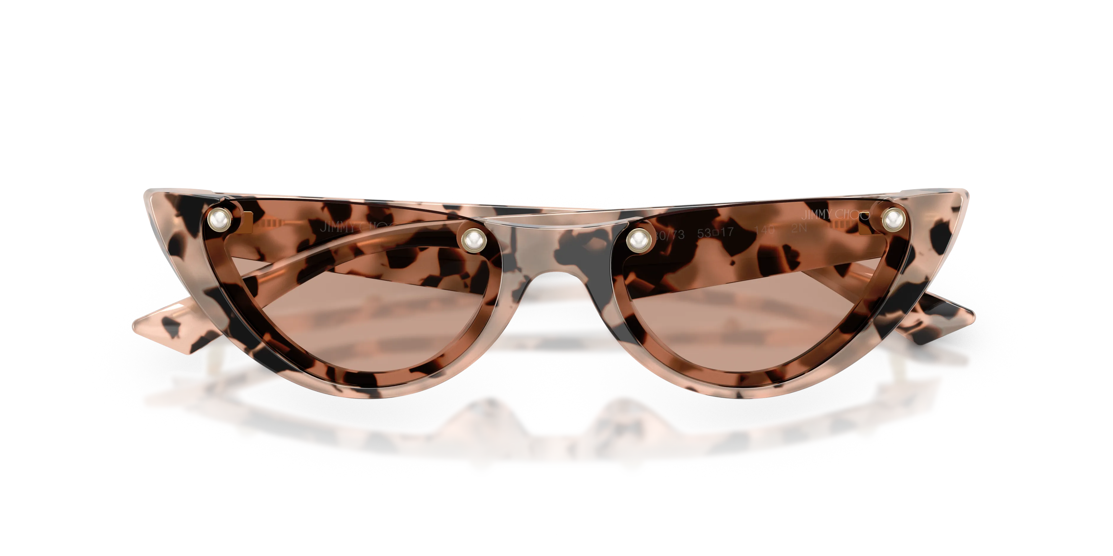Jimmy Choo JC5049HU 508073 Occhiali da sole Acetato Tartaruga Marrone Rotonda Normale - immagine 2