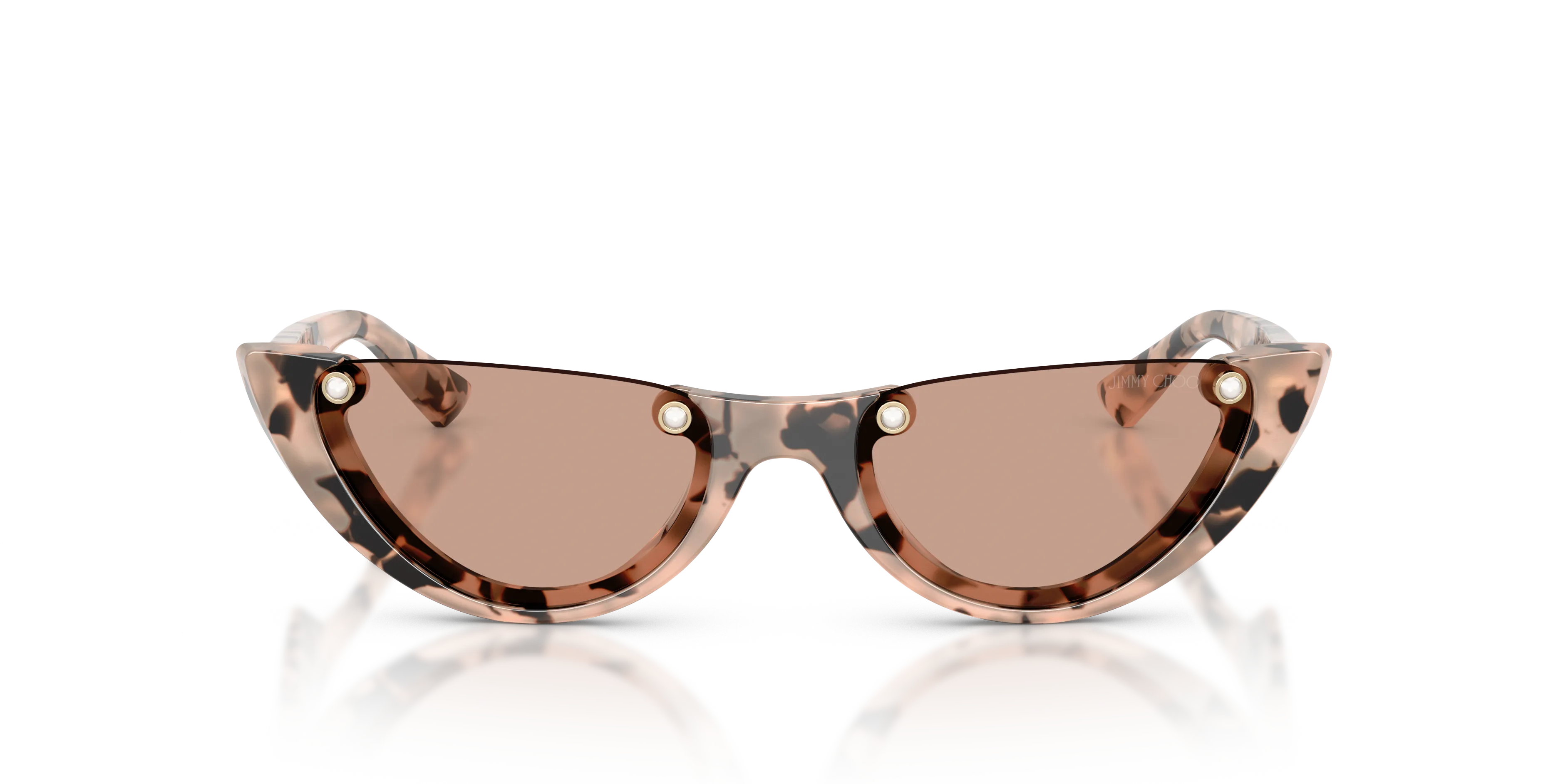 Jimmy Choo JC5049HU 508073 Occhiali da sole Acetato Tartaruga Marrone Rotonda Normale - immagine 3