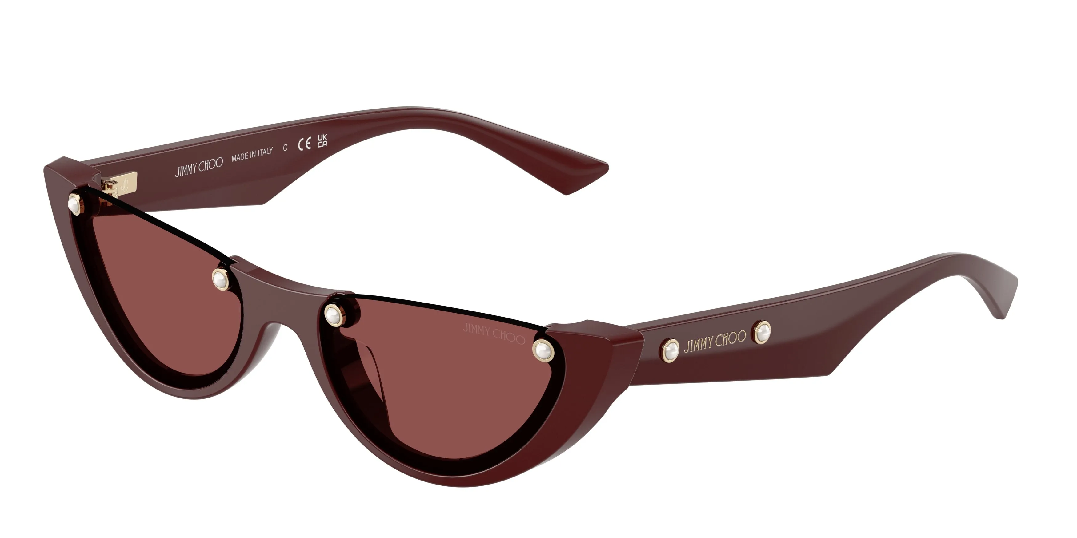 Jimmy Choo JC5049HU 505775 Occhiali da sole Acetato Rosso Viola Rotonda Normale - immagine 1