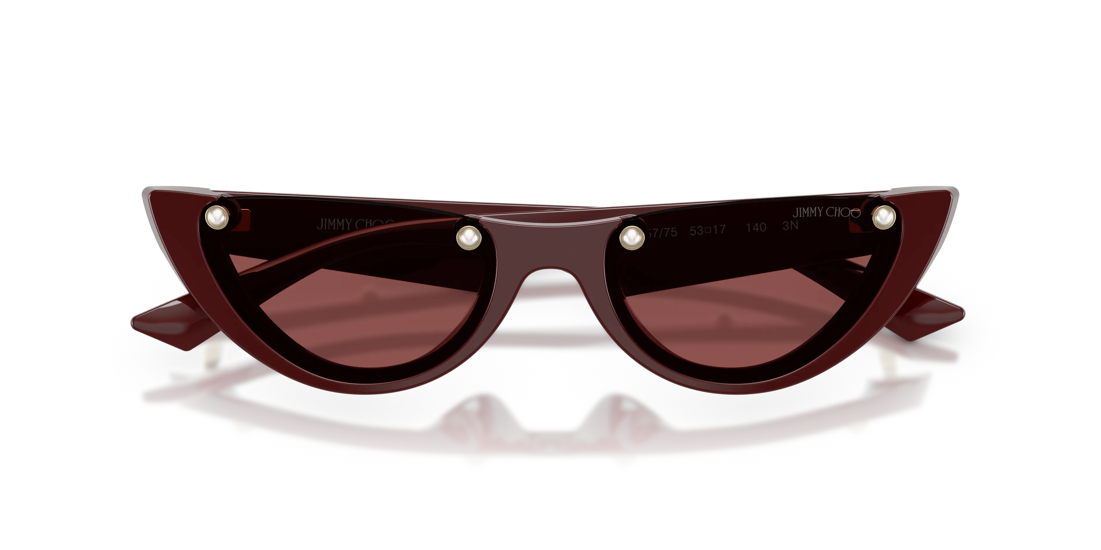 Jimmy Choo JC5049HU 505775 Occhiali da sole Acetato Rosso Viola Rotonda Normale - immagine 2