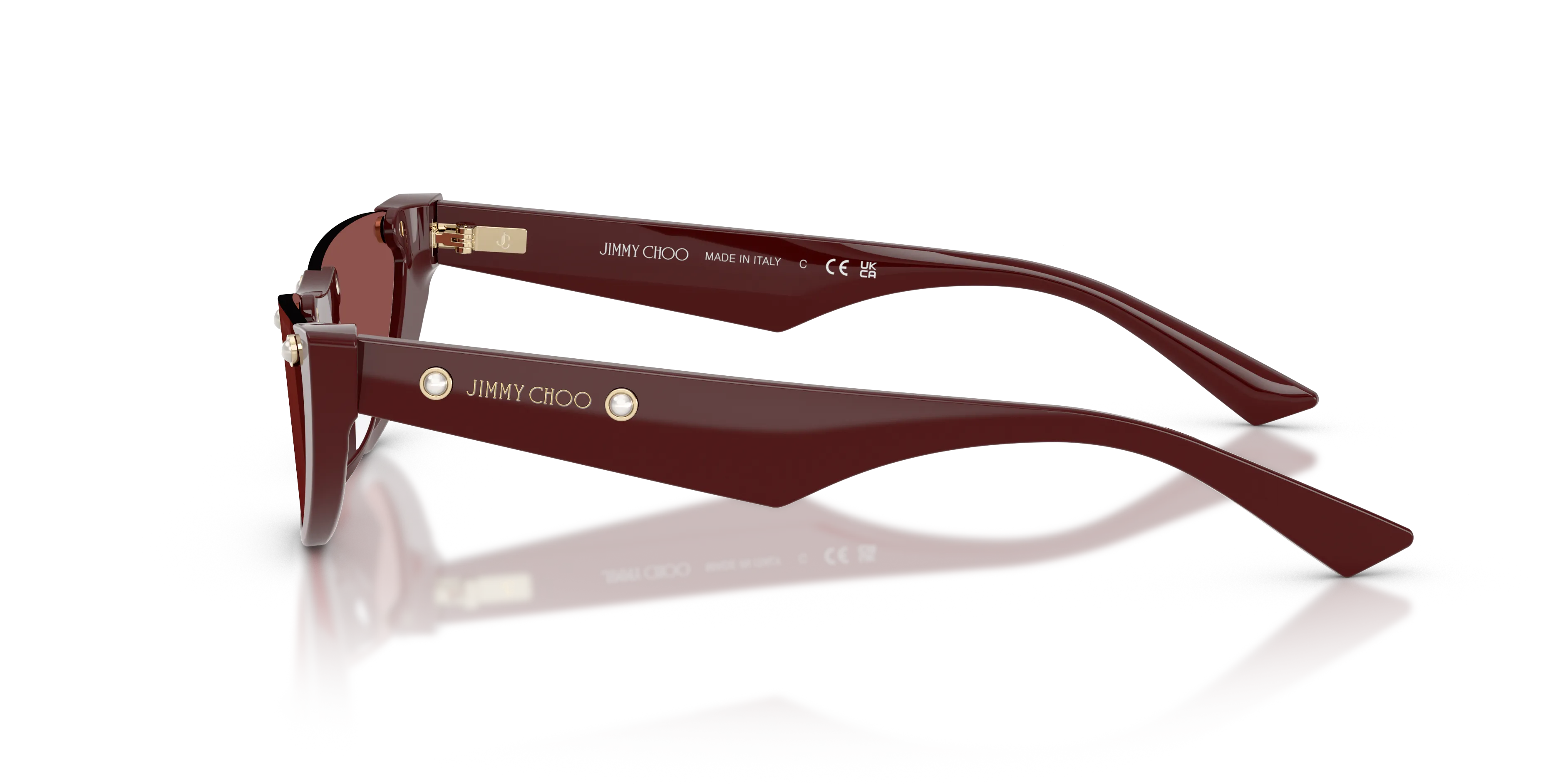 Jimmy Choo JC5049HU 505775 Occhiali da sole Acetato Rosso Viola Rotonda Normale - immagine 4