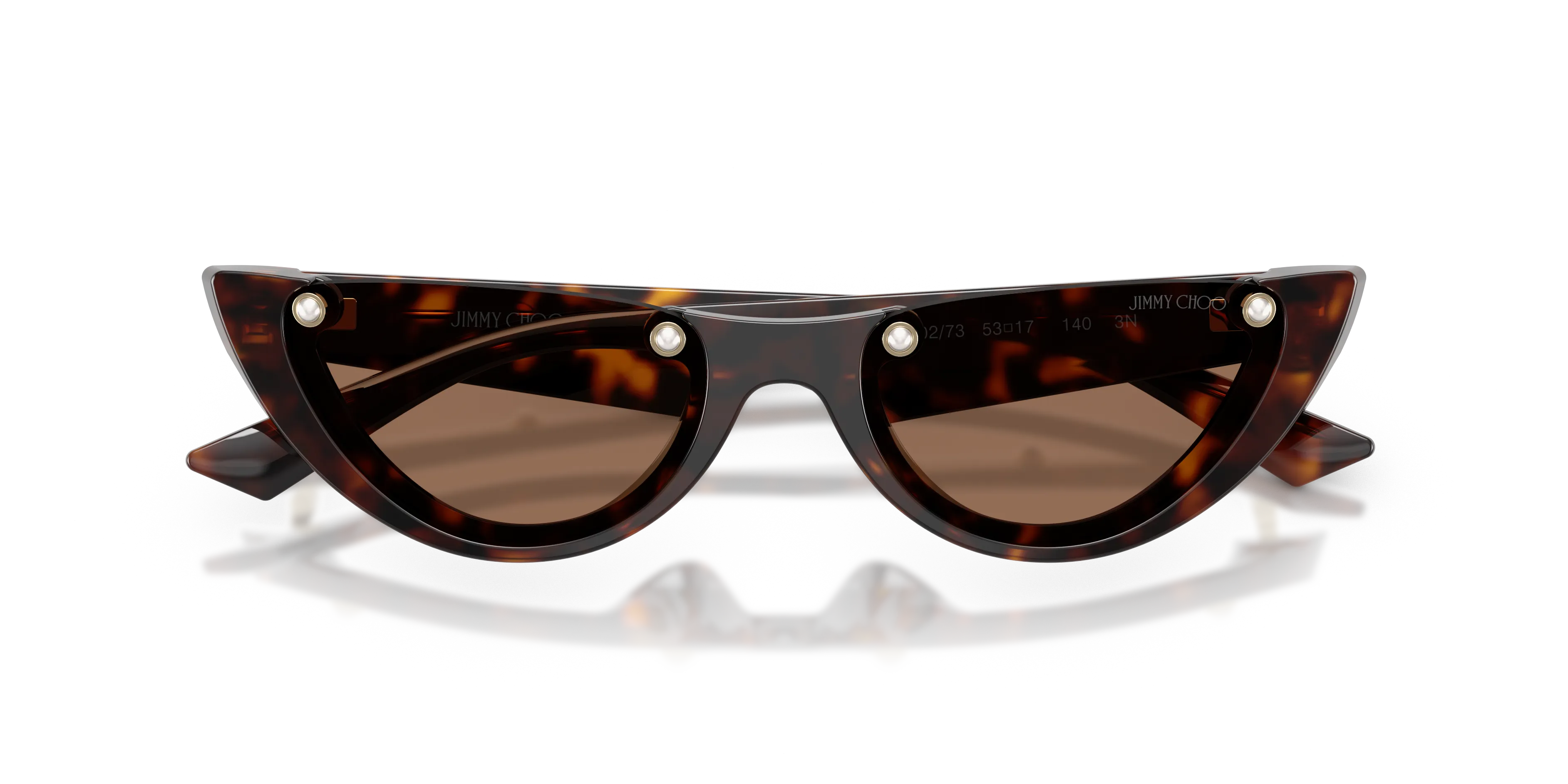 Jimmy Choo JC5049HU 500273 Occhiali da sole Acetato Tartaruga Marrone Rotonda Normale - immagine 2