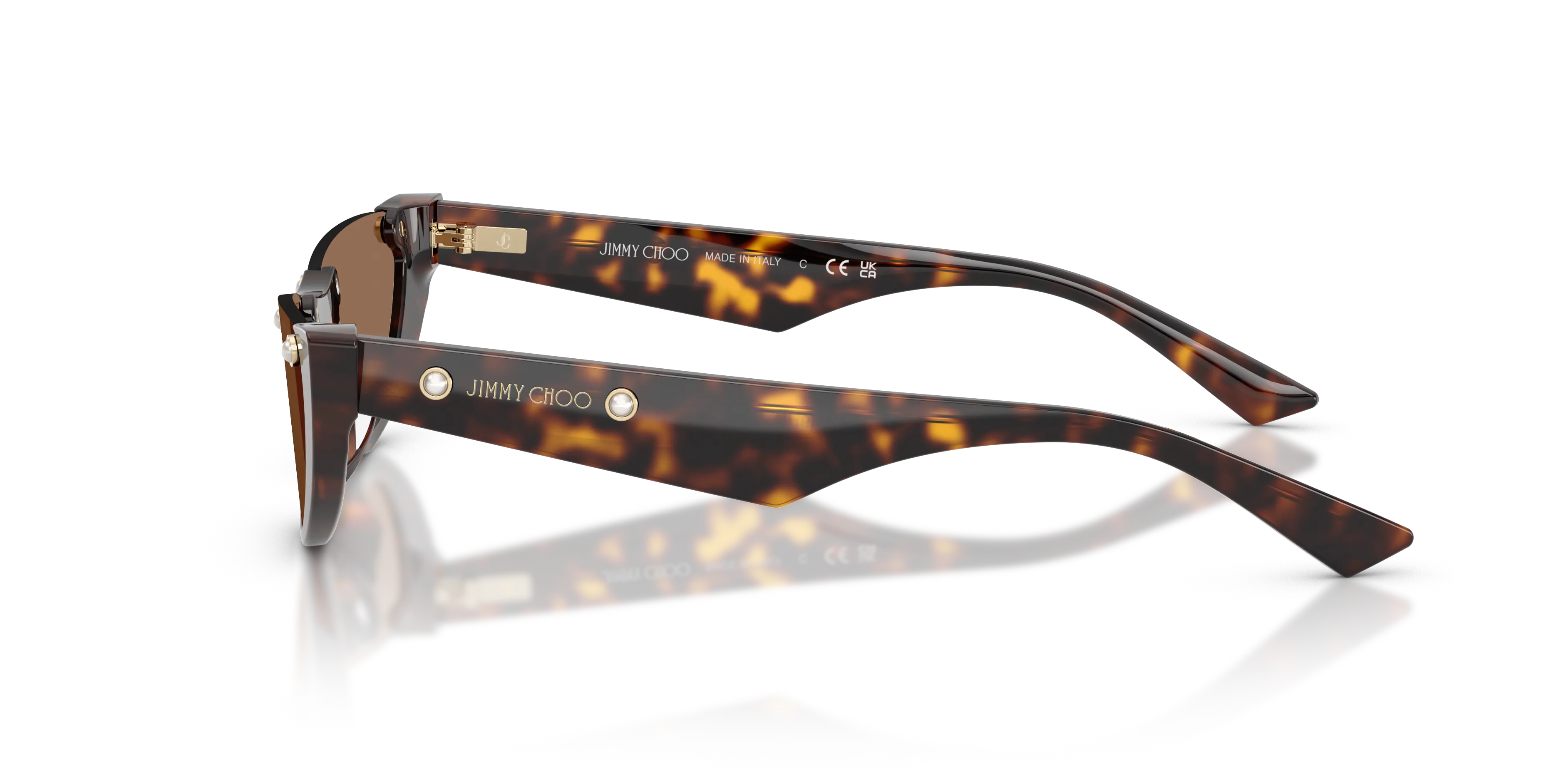 Jimmy Choo JC5049HU 500273 Occhiali da sole Acetato Tartaruga Marrone Rotonda Normale - immagine 4