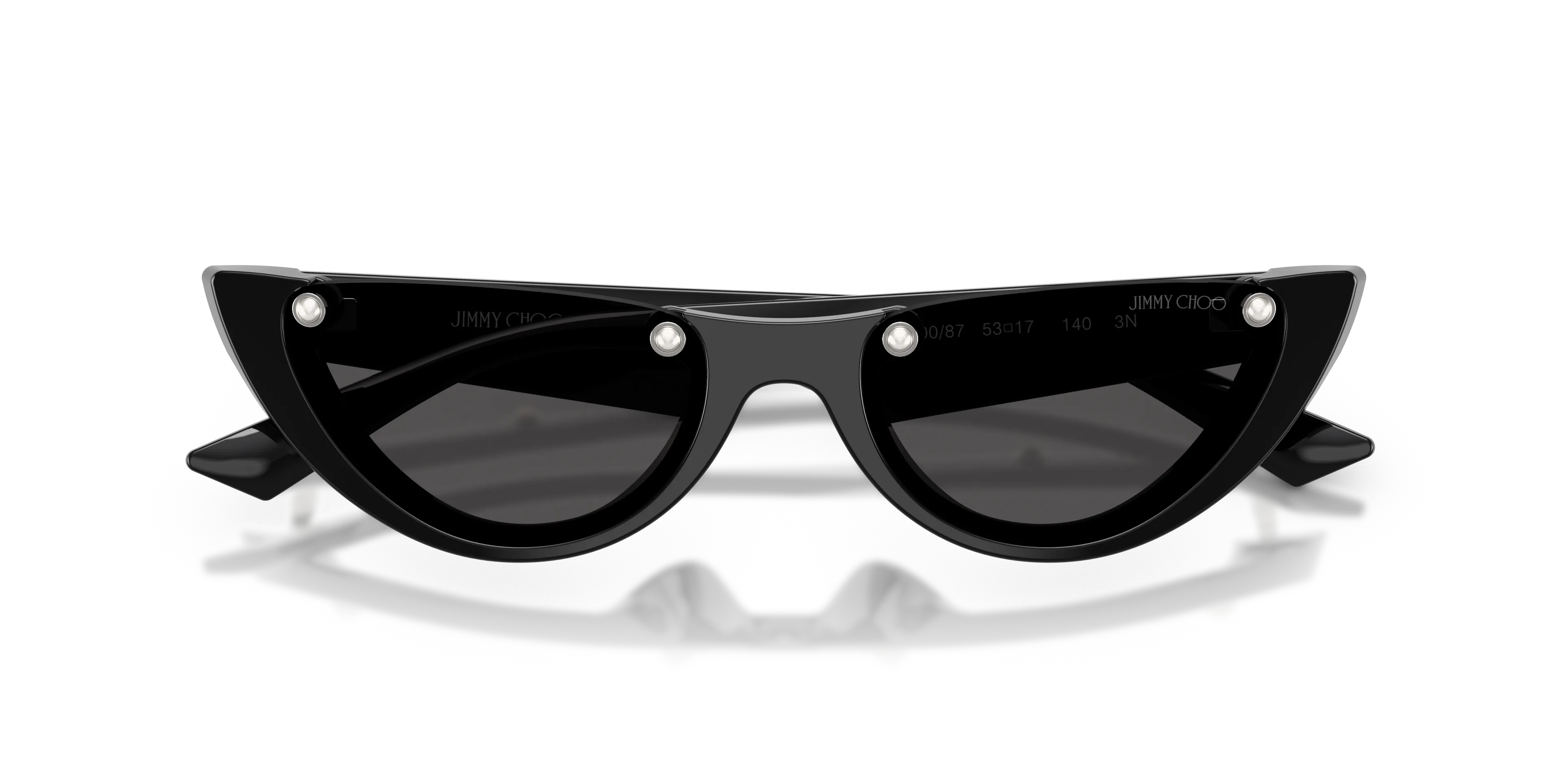 Jimmy Choo JC5049HU 500087 Occhiali da sole Acetato Nero Grigio Rotonda Normale - immagine 2