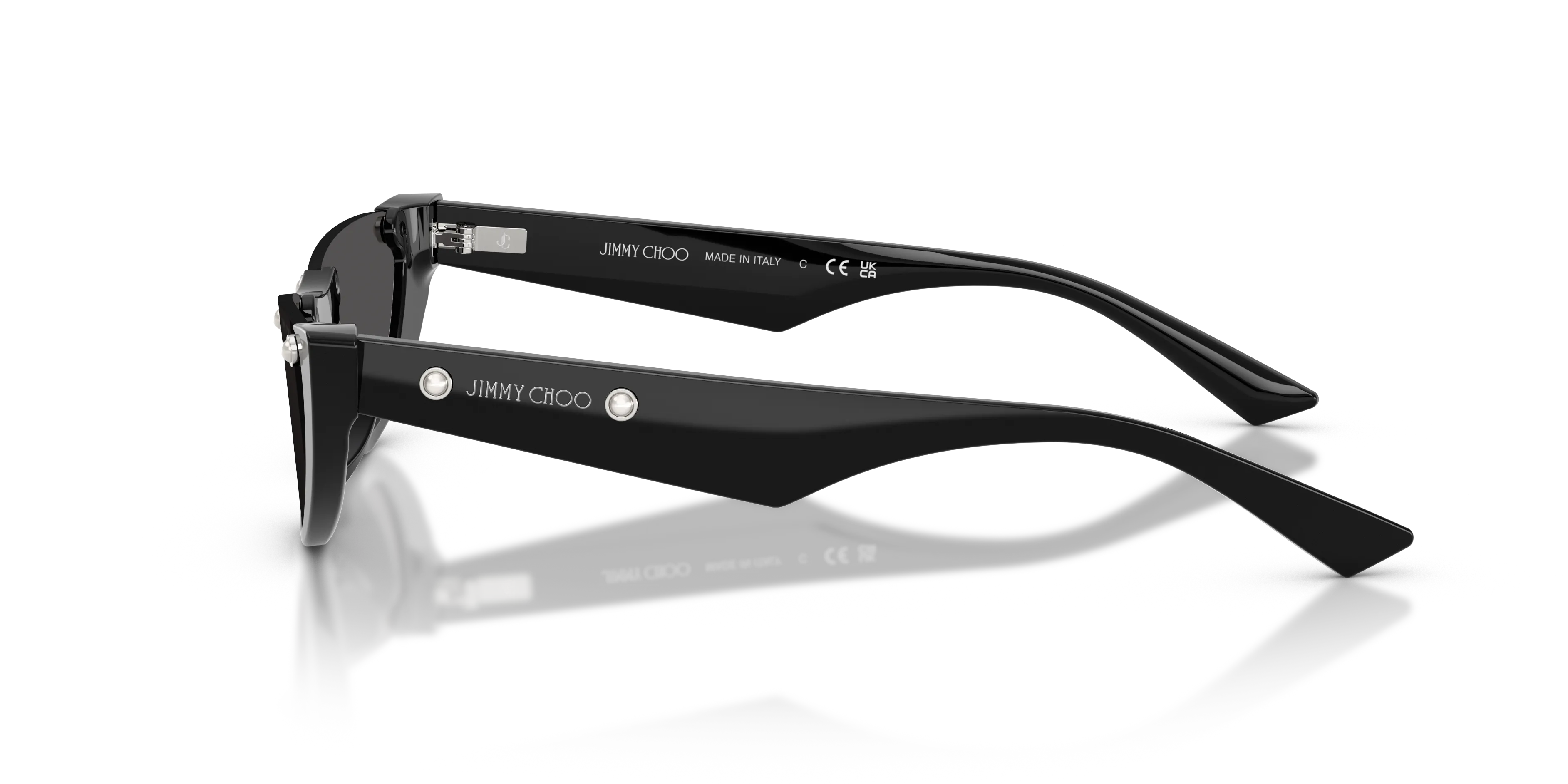 Jimmy Choo JC5049HU 500087 Occhiali da sole Acetato Nero Grigio Rotonda Normale - immagine 4