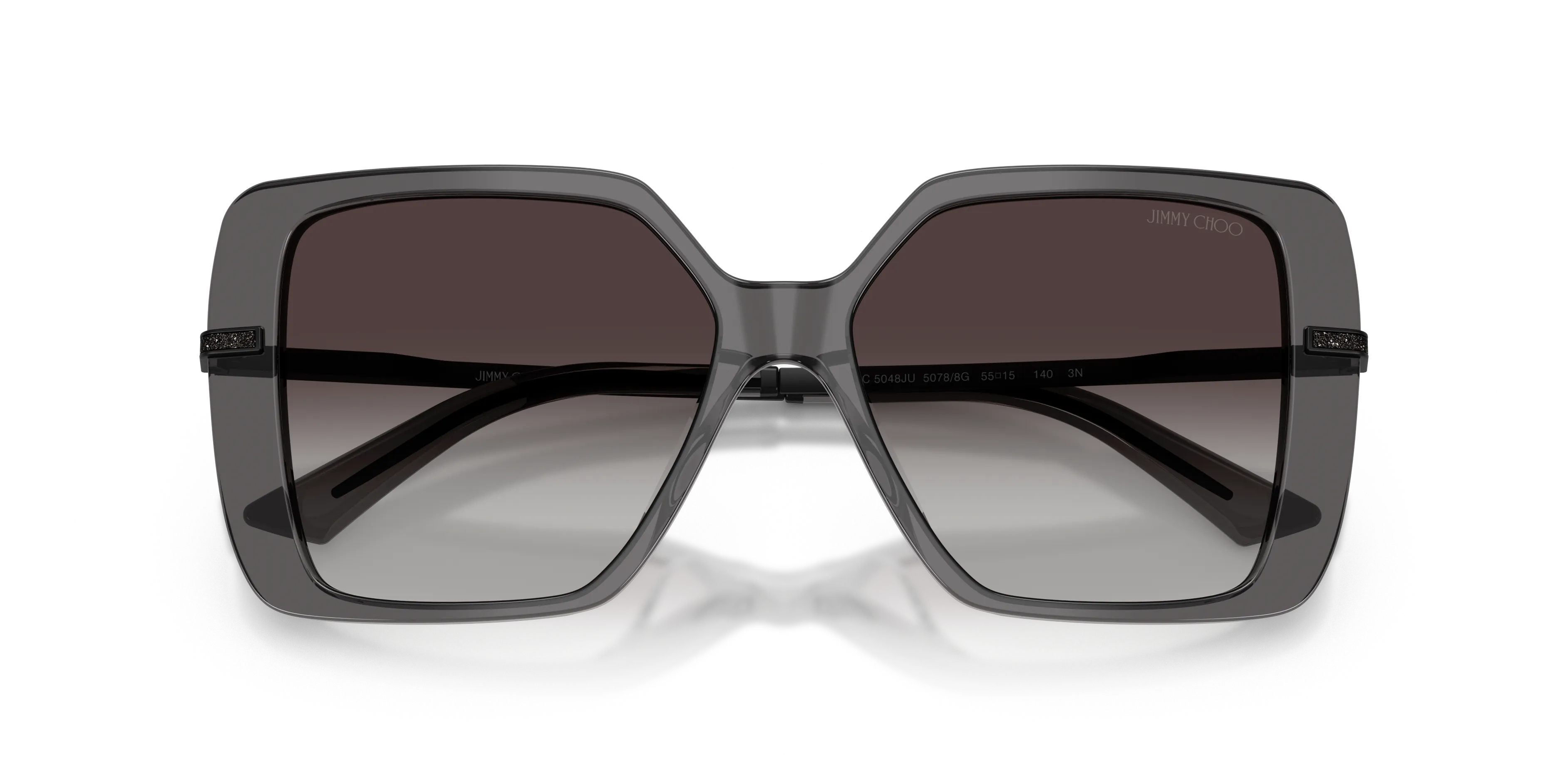 Jimmy Choo JC5048JU 50788G Occhiali da sole Acetato Nero Squadrata Normale Sfumato - immagine 2