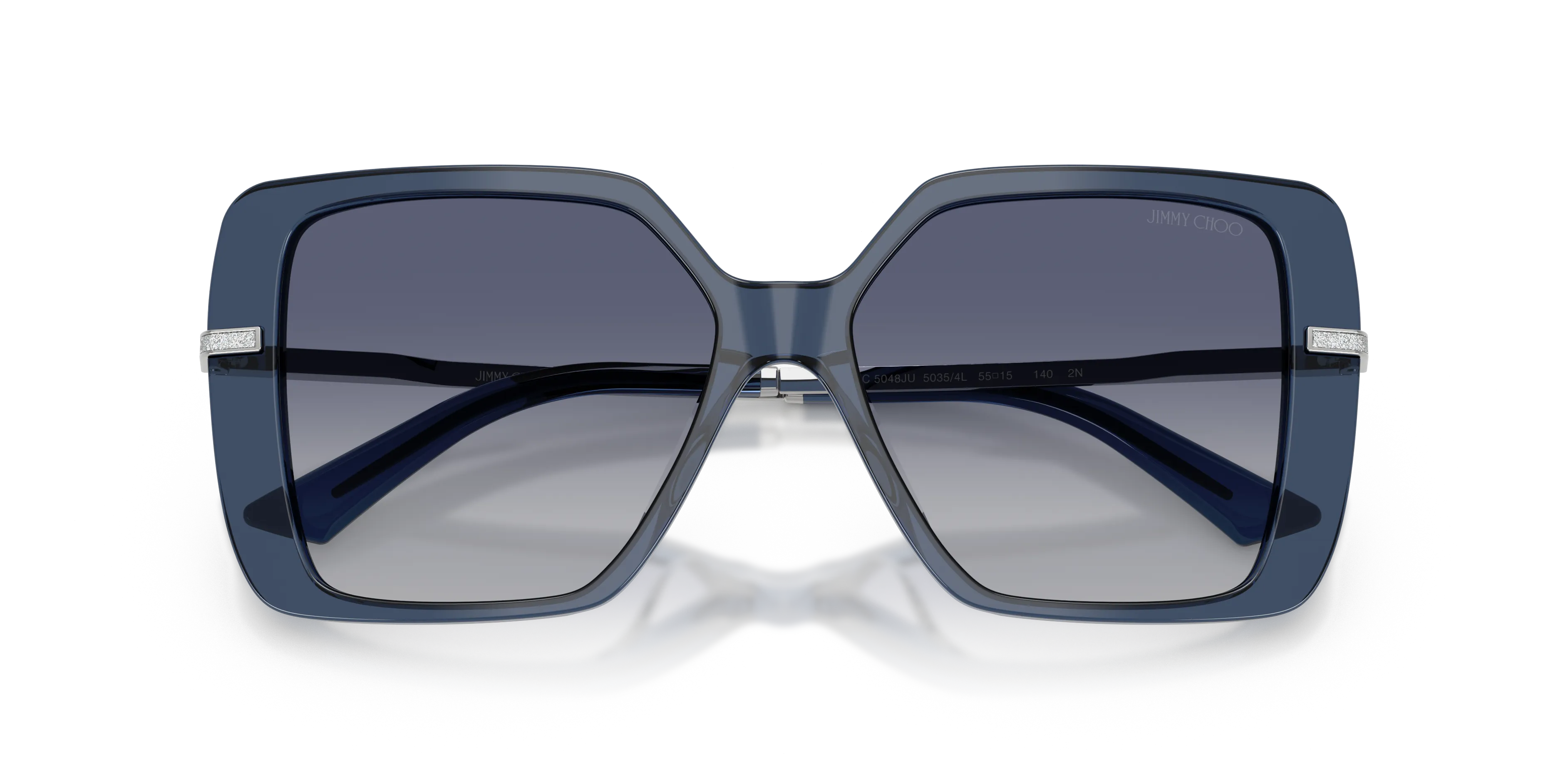 Jimmy Choo JC5048JU 50354L Occhiali da sole Acetato Blu Blu Squadrata Normale Sfumato - immagine 2