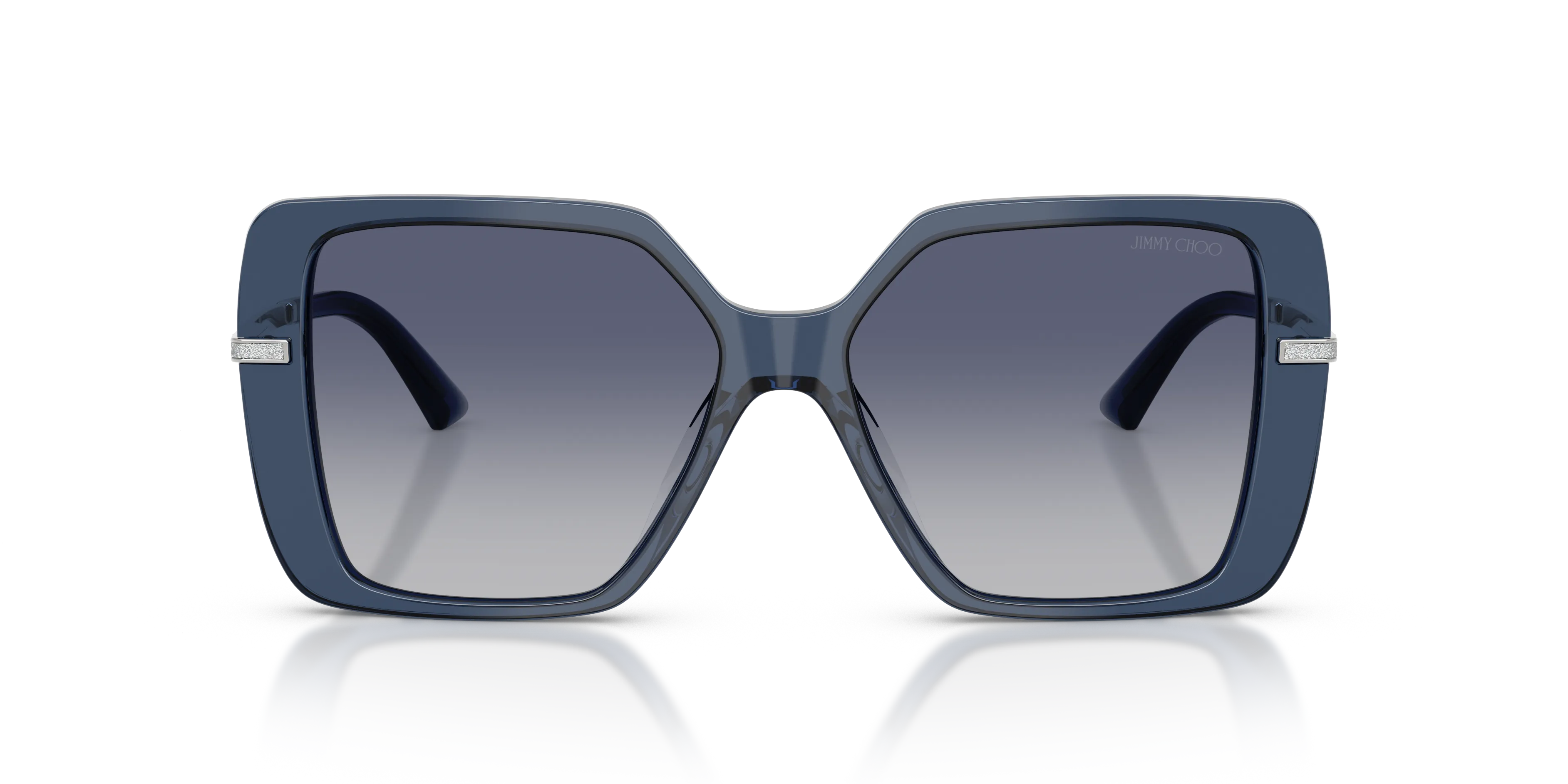 Jimmy Choo JC5048JU 50354L Occhiali da sole Acetato Blu Blu Squadrata Normale Sfumato - immagine 3