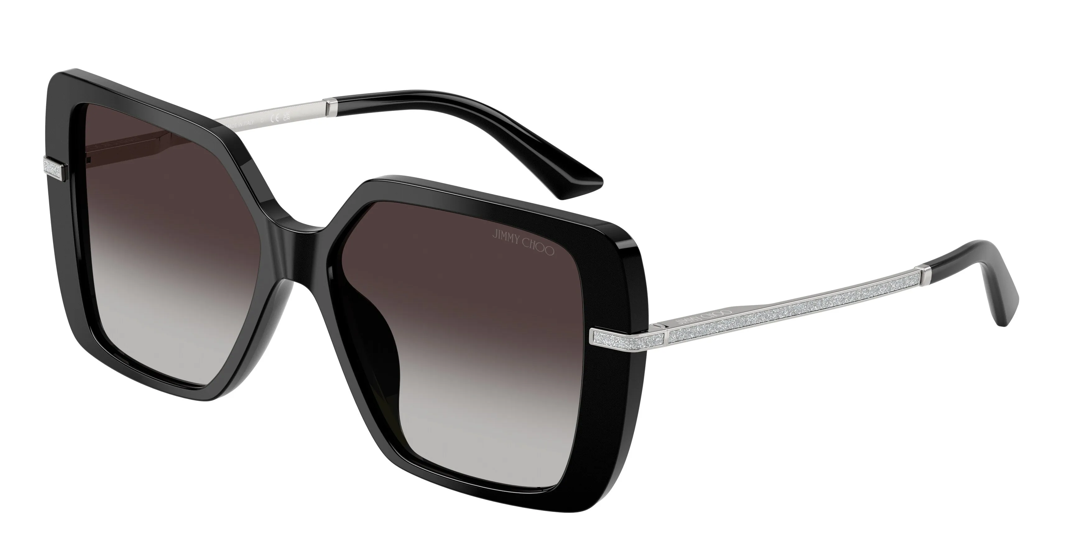 Jimmy Choo JC5048JU 50008G Occhiali da sole Acetato Nero Squadrata Normale Sfumato - immagine 1