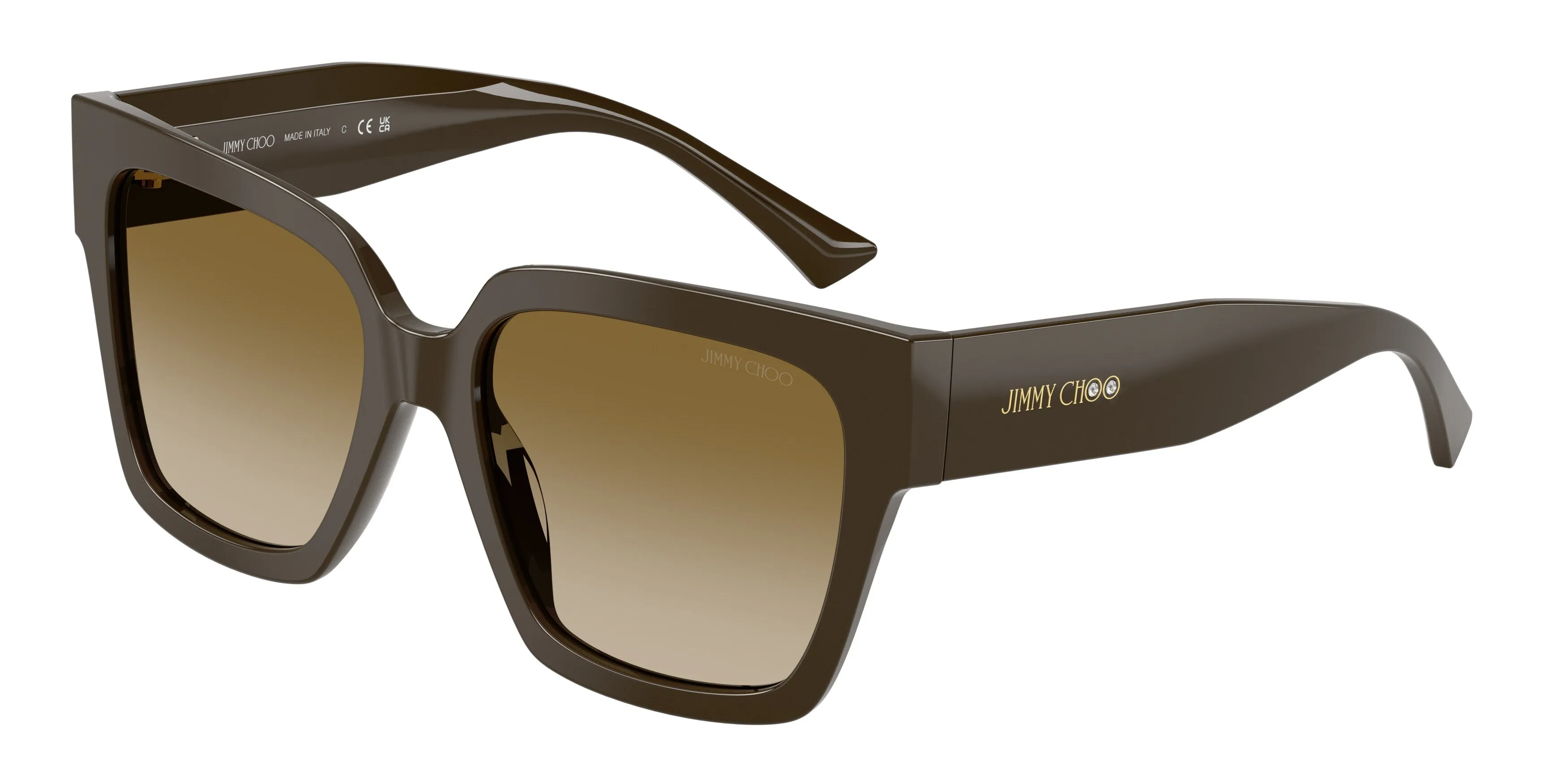 Jimmy Choo JC5047B 506013 Occhiali da sole Acetato Verde Marrone Squadrata Normale Sfumato - immagine 1